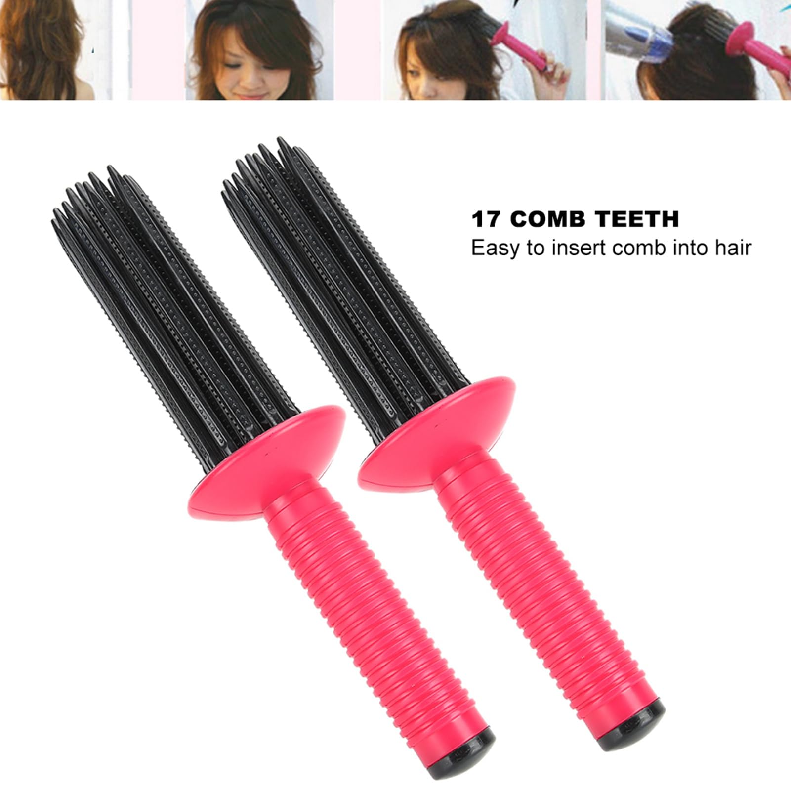 Hair Curling Roll Comb 2Ps, Hair Curler,Hair Fluffy Curling Comb Hair Comb Hair Straightening Irons Curling For Straighteners Wa