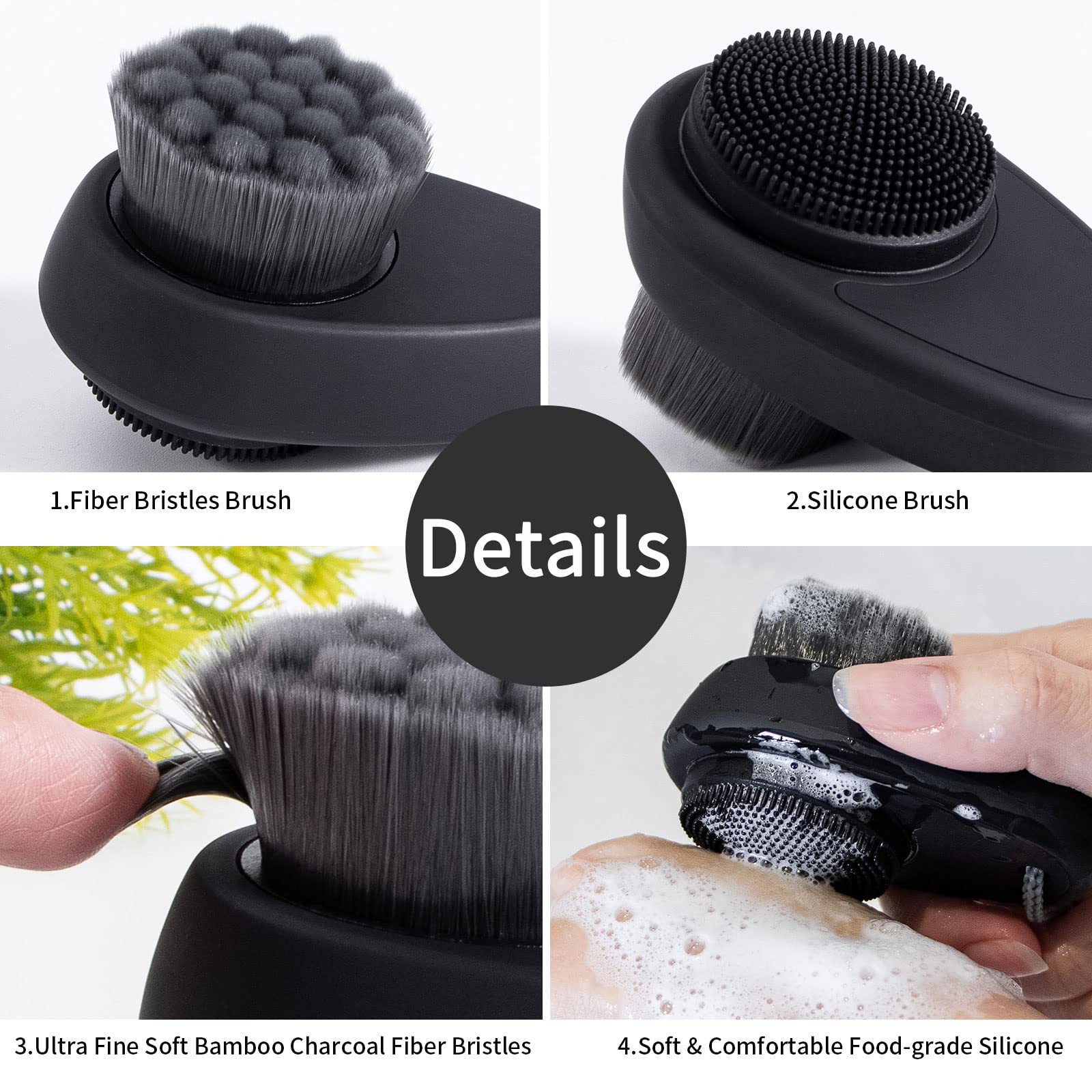 Silicone Face Scrubber Double Side, Handheld Facial Cleansing Brush 2 In 1 Face Cleanser Brush For Deep Cleansing And Exfoliatin