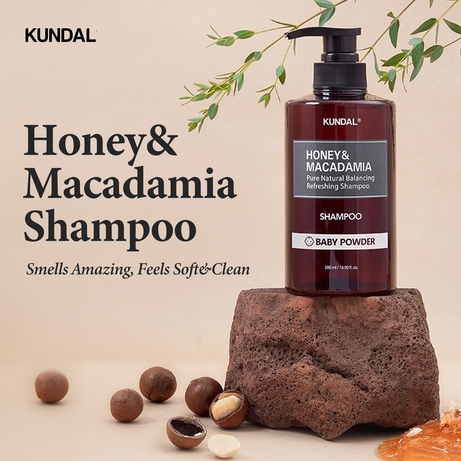 Kundal BLACKBERRY BAY Sulfate Free Moisturizing Shampoo for Dry Damaged Hair with Argan Oil, 16.9 oz(500ml), Sulfate Free Parabe