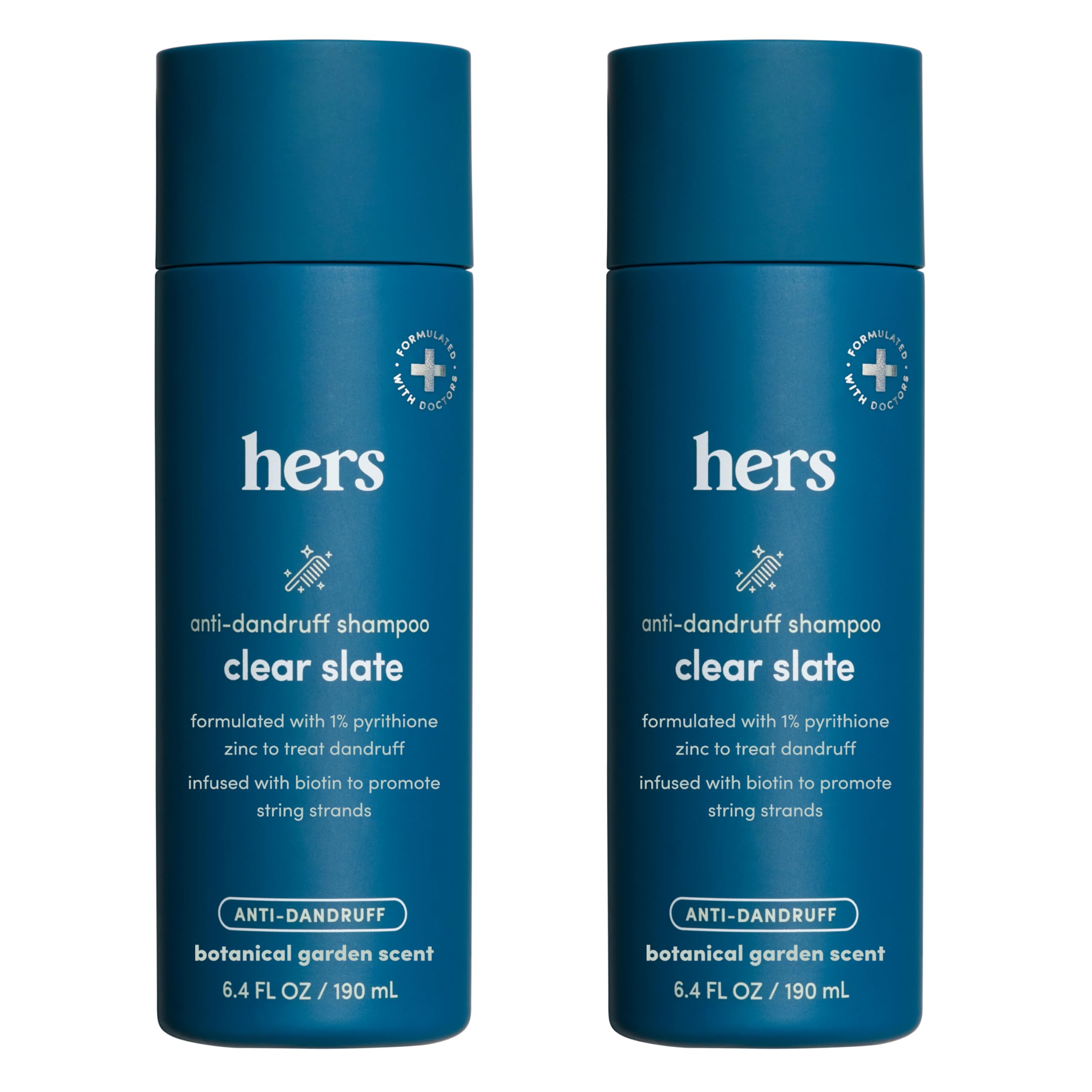 hers Clear Slate Anti Dandruff Shampoo, 2 Pack - Dermatologist Formulated Dry Scalp & Dandruff Shampoo with Biotin - Shampoo wit