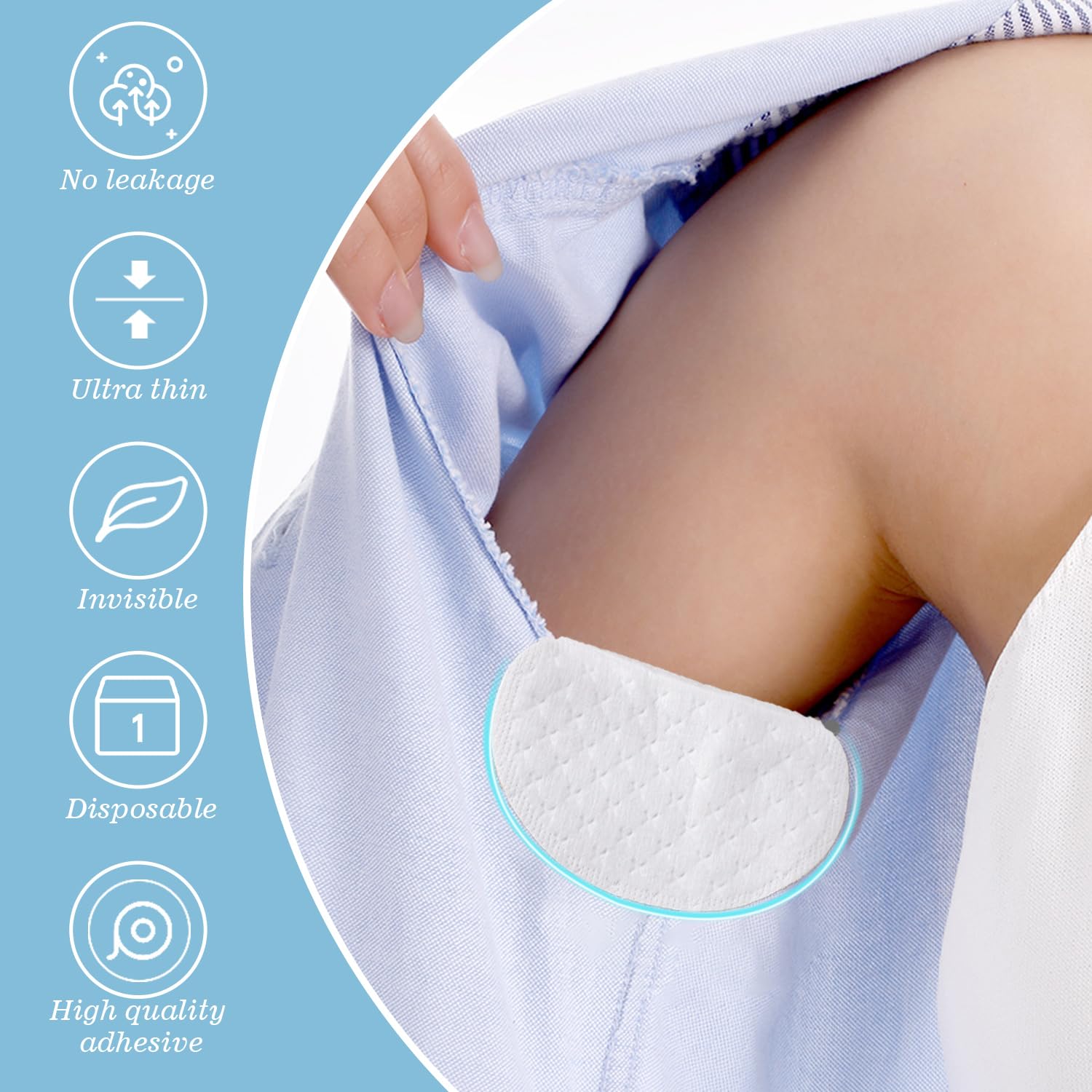 100 Pcs Underarm Sweat Pads, Armpit Sweat Pads For Women And Men, Disposable Underarm Shields Pads For Clothing Sweating Comfort