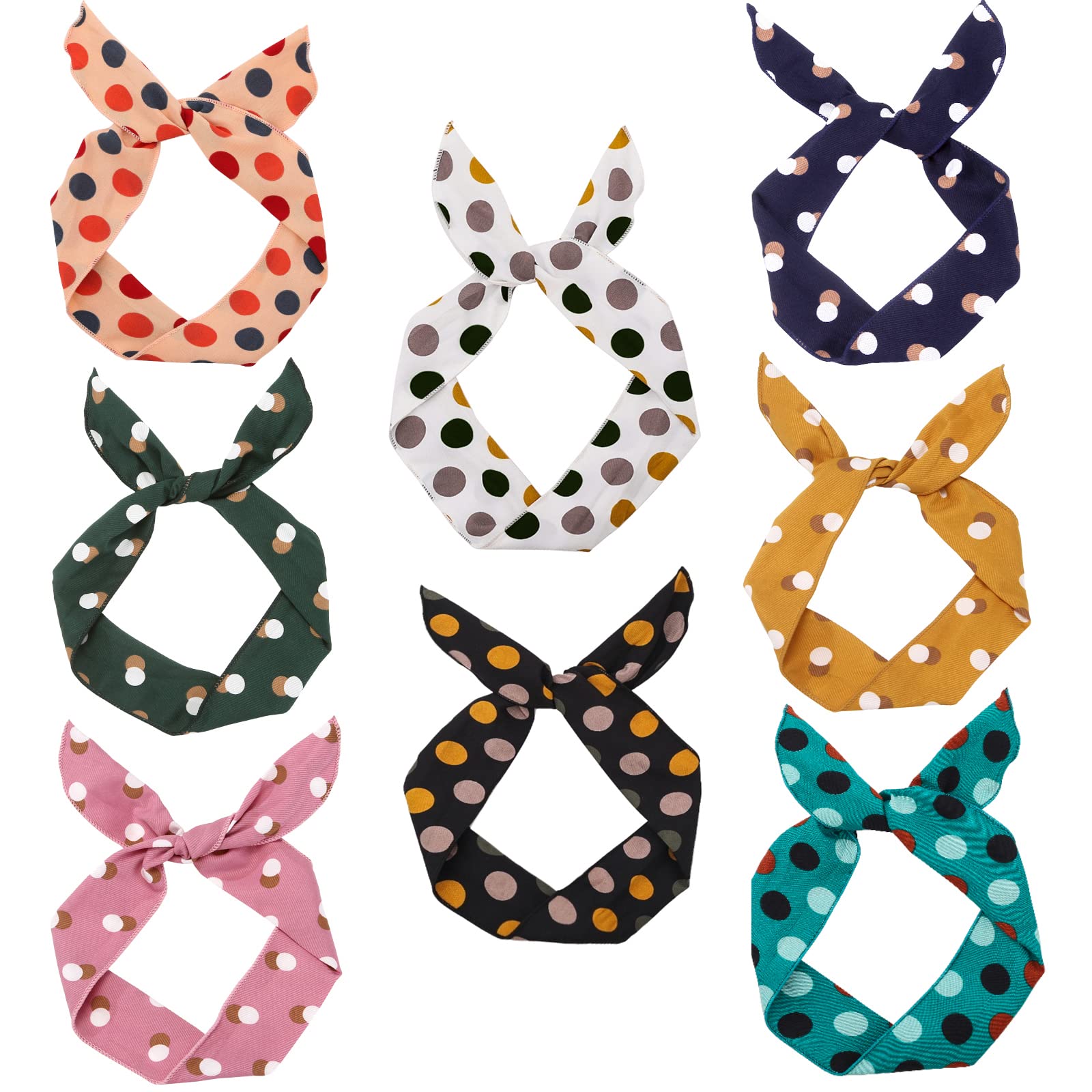 ONEYE Wire Headbands for Women - Dot Twist Bow, Bunny Ears Headband, Fashion Wire Headwraps for Hair Bands, Holders & Accessorie