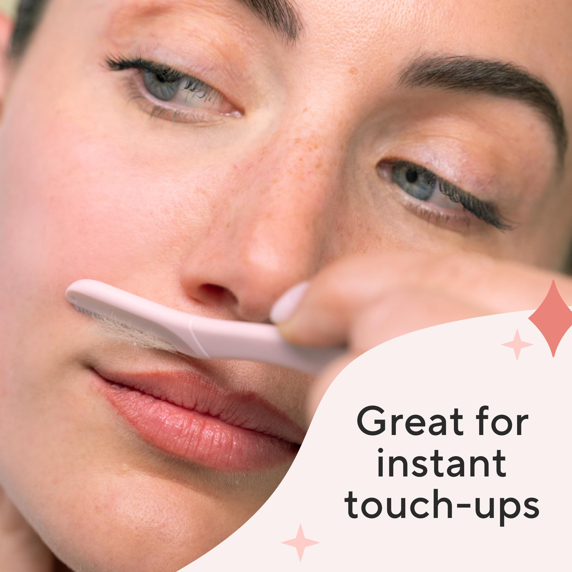 Finishing Touch Flawless Dermaplane Facial Exfoliator And Hair Remover, Facial Hair Removal For Women, 6 Count