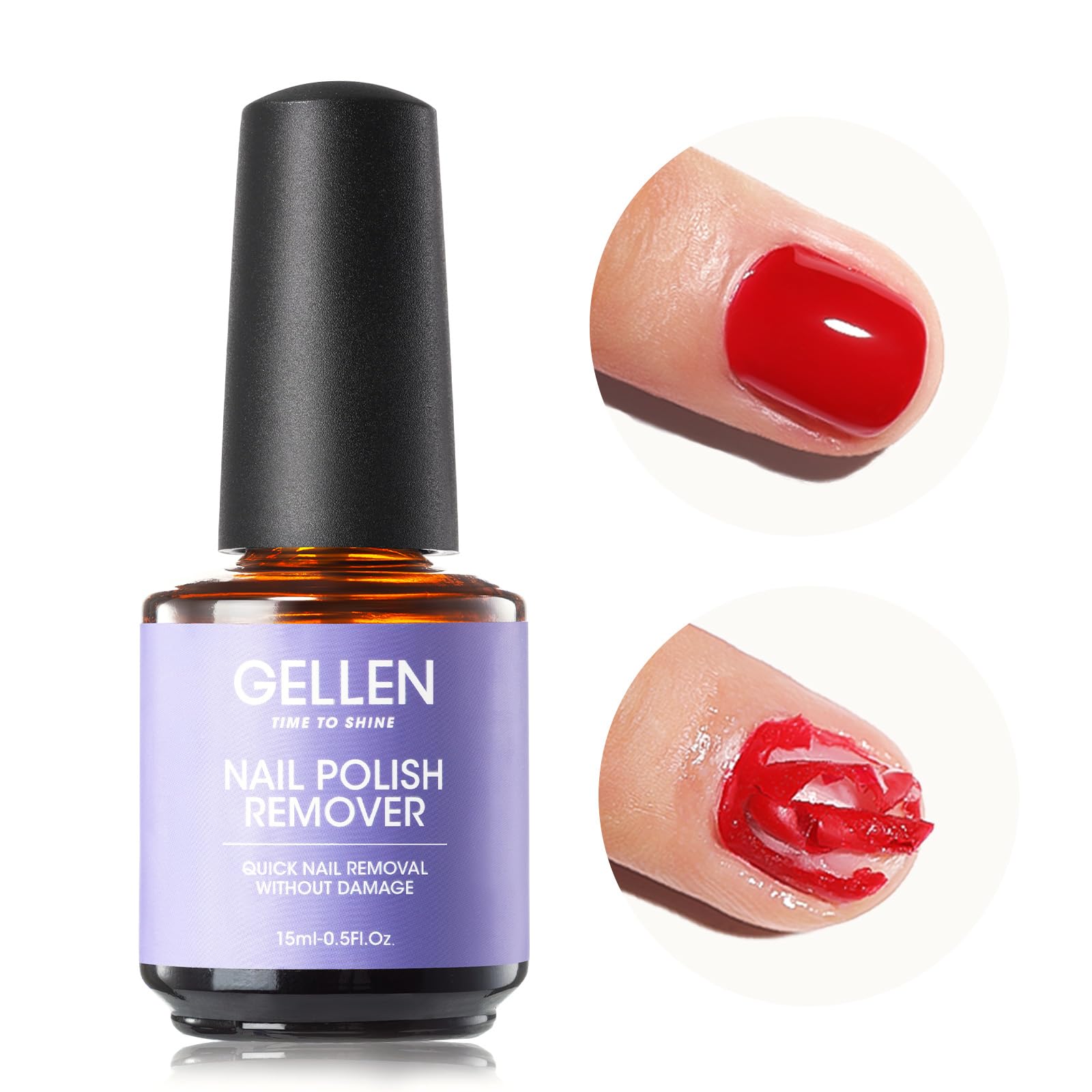 Gellen Gel Nail Polish Remover, 1pc Gel Polish Remover for Nails, Quick & Easy Nail Gel Remover in 2-5 Minutes, No Need Soaking 