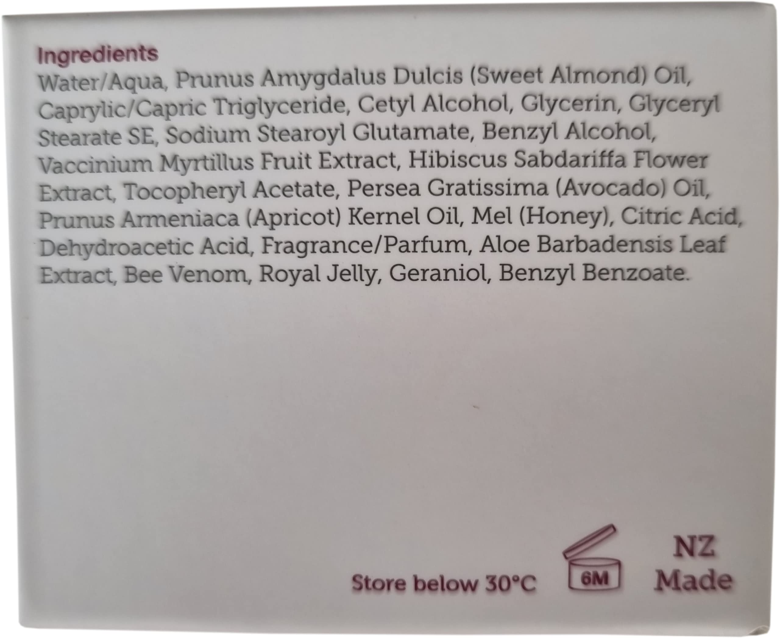Manuka Lane Bee Venom Night Cream For Face And Neck With Sweet Almond Oil, Kernel Oil, Plant Extracts & Vitamin E | Plant Based