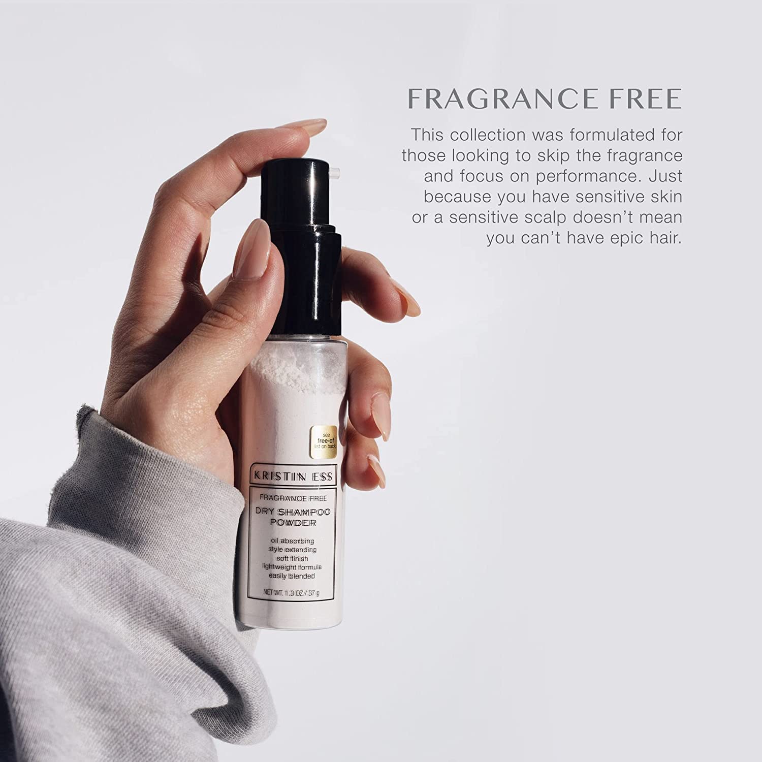 Kristin Ess Hair Fragrance Free Dry Shampoo Powder Spray For Oily Hair - Absorbs Oil, Style Extending Dry Shampoo For Men And Wo