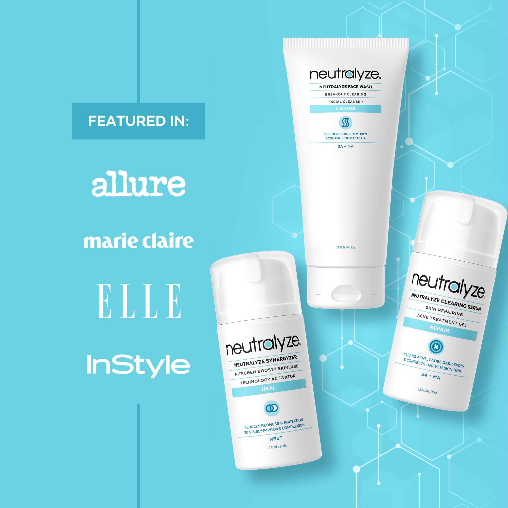 Neutralyze Moderate To Severe Acne Treatment Kit 2.0 - Maximum Strength Acne Kit, 2% Salicylic Acid, 2% Mandelic Acid & Nitrogen
