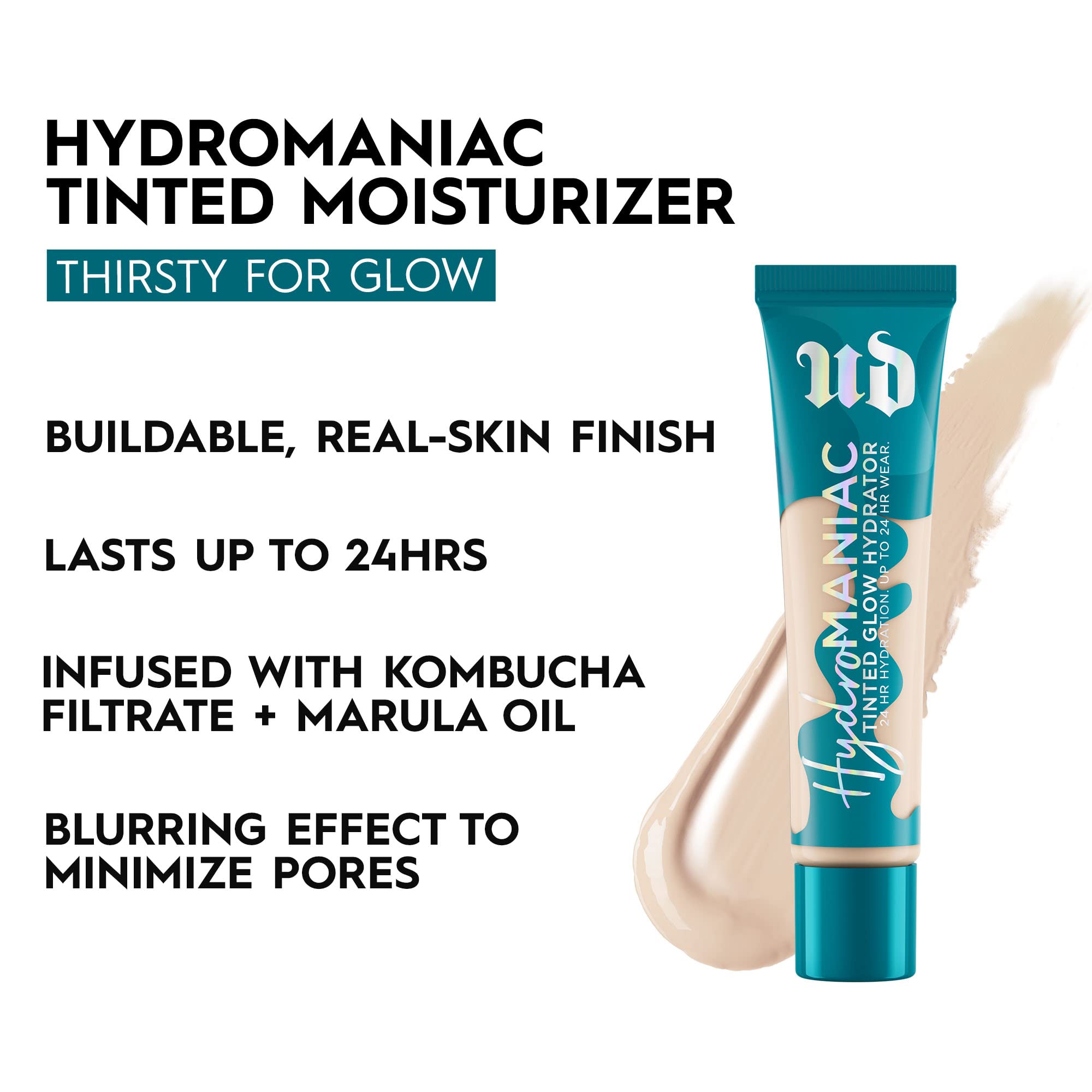 Urban Decay Hydromaniac Dewy Foundation (10 Ultra Fair Neutral), Hydrating Tinted Moisturizer For Dry Skin, Buildable Medium Cov