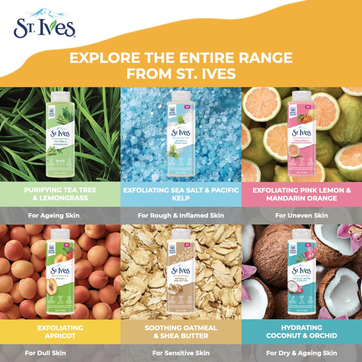 St. Ives Body Wash Refreshing Cleanser Rose Water & Aloe Vera Made With Plant-Based Cleansers & 100% Natural Extracts 16 Oz