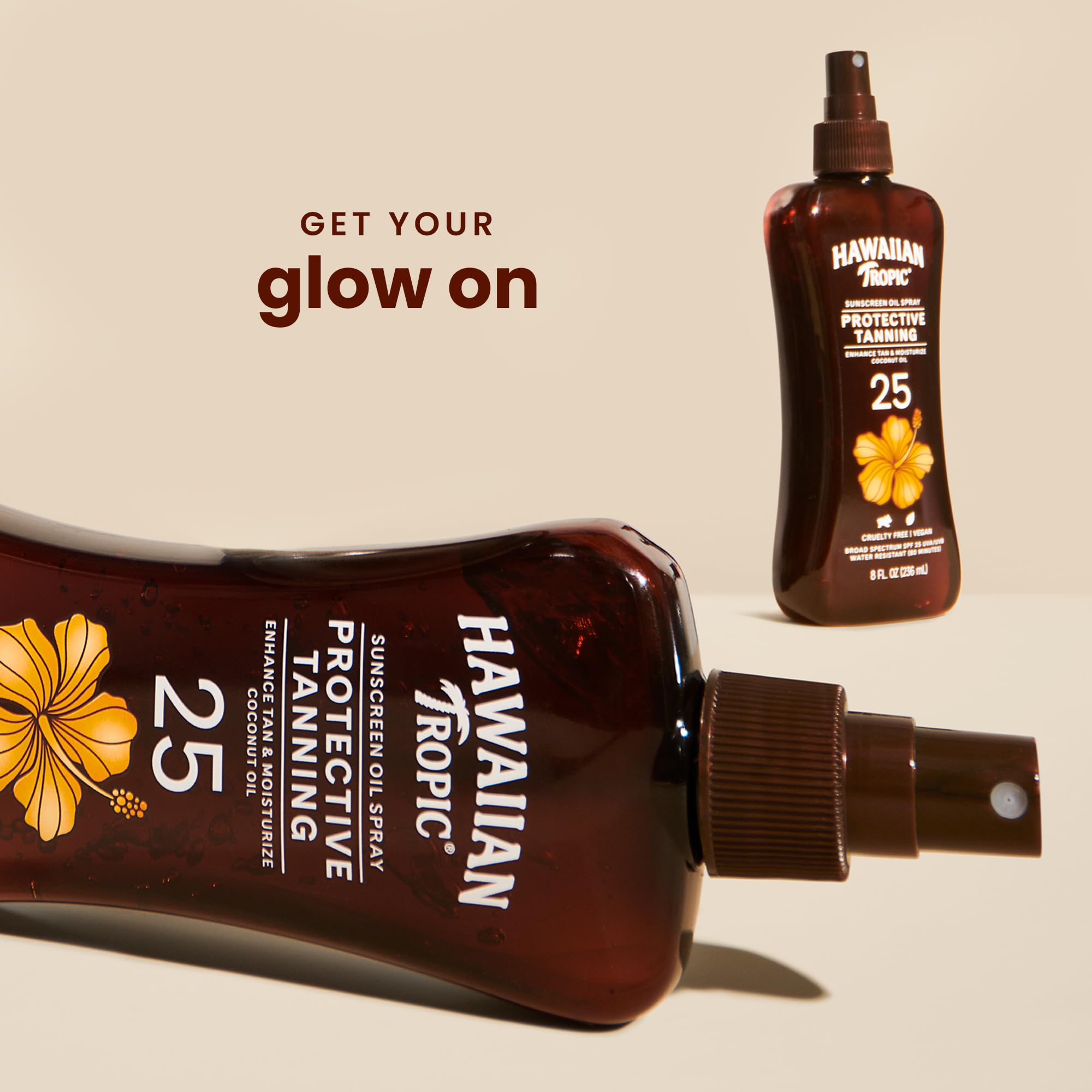 Hawaiian Tropic Protective Tanning Oil Spray Sunscreen Spf 25, 8Oz | Tanning Sunscreen, Tanning Oil With Spf, Moisturizing Body