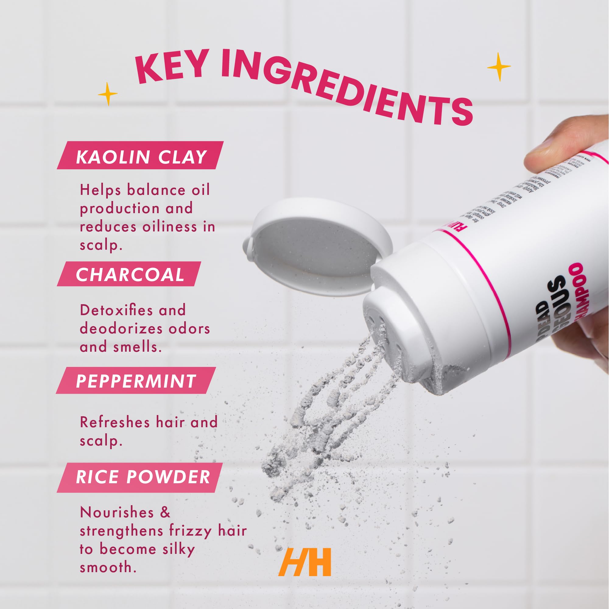 Handmade Heroes Non Aerosol Dry Shampoo Volume Powder | 1.8Oz | 100% Natural & Vegan | For Dark Hair & Brunette Hair (2 Pc Set)