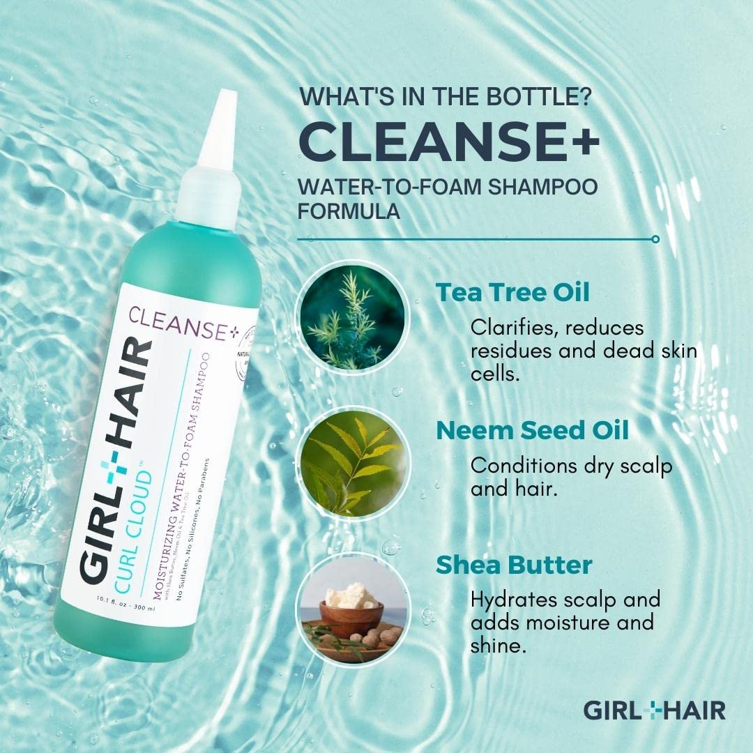 Girl+Hair Cleanse+ Moisturizing Shampoo | Restorative For Dry, Damaged Hair | Treat Dry, Itchy Scalp | With Shea Butter, Tea Tre