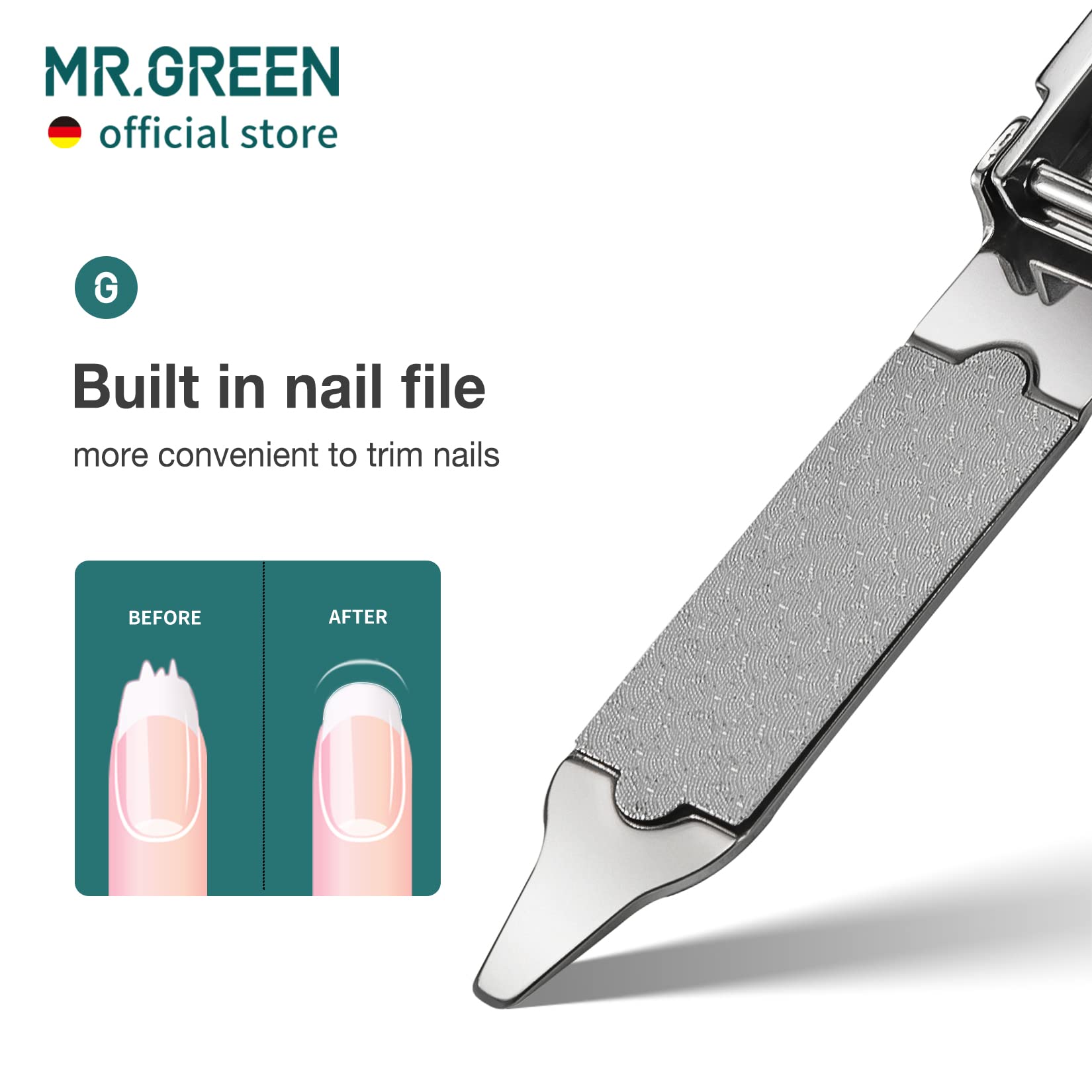 Mr.Green Collapsible Nail Clippers Small And Thin Portable Travel Nail Scissors Cutter Stainless Steel Manicure Tools With Nail