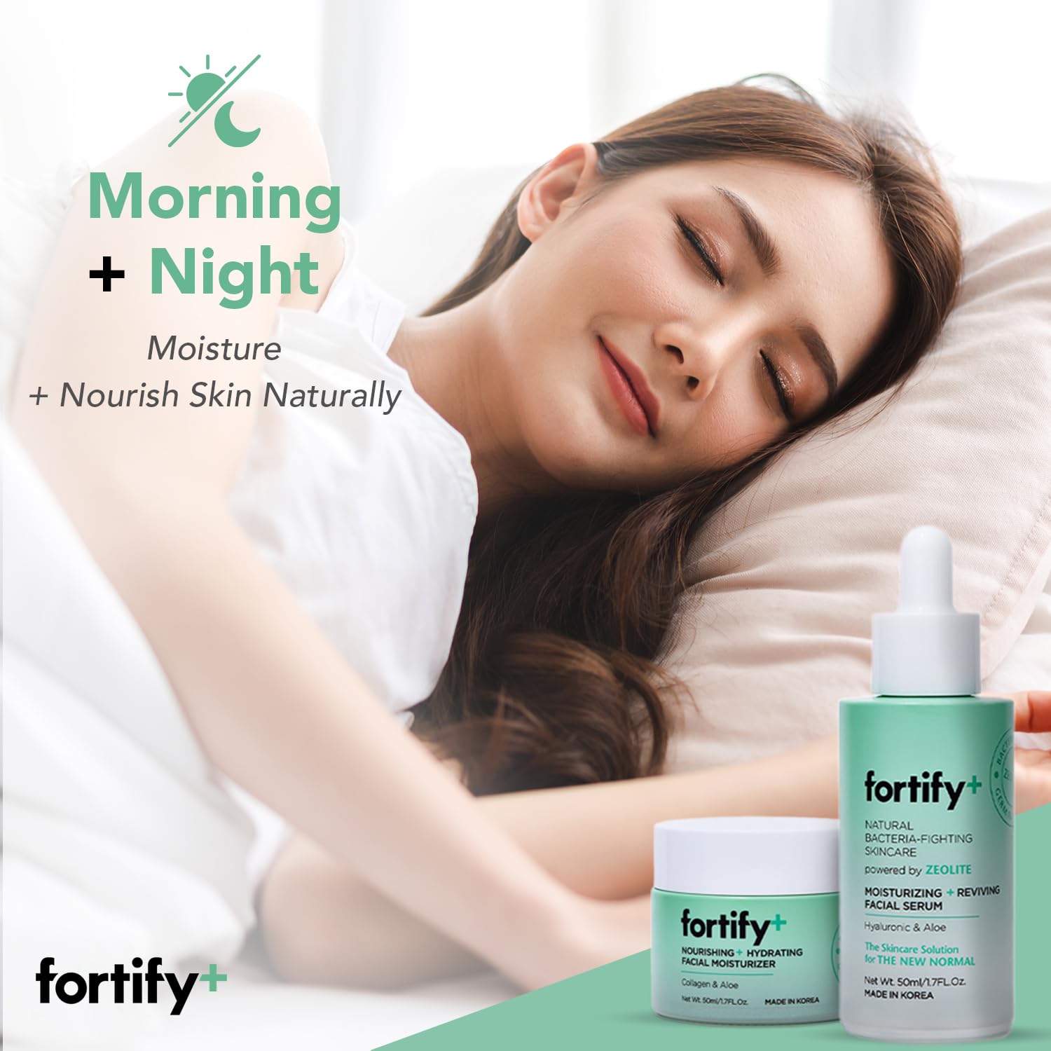 Fortify Ultimate Hydration Facial Set : Nourishing Moisturizer & Serum Duo - Hydrates & Protects Skin Barrier | Clean Beauty | M