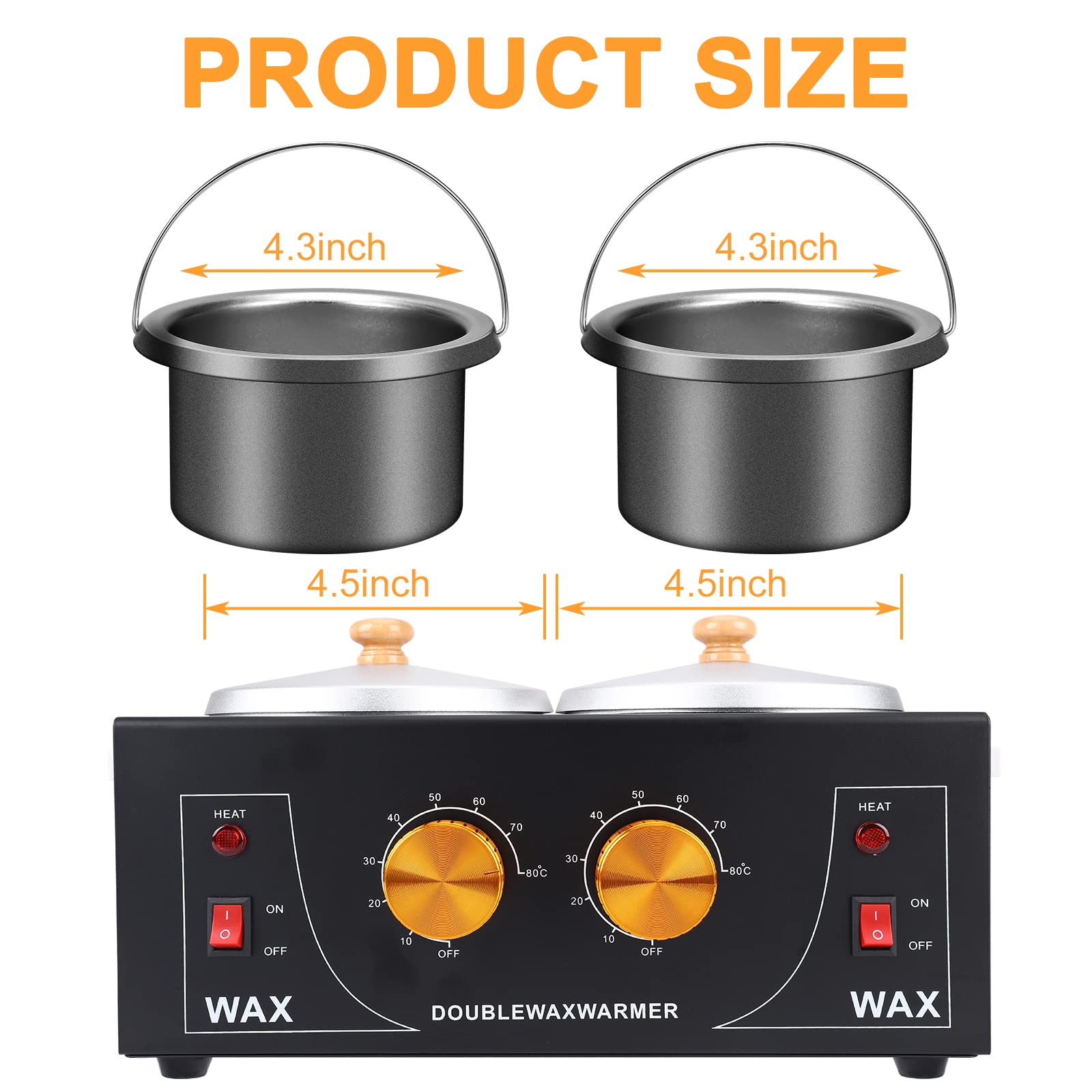 Upgraded Double Non-Stick Wax Warmer, Professional Electric Paraffin Heater With Adjustable Temperature For Facial, Skin Spa Equ