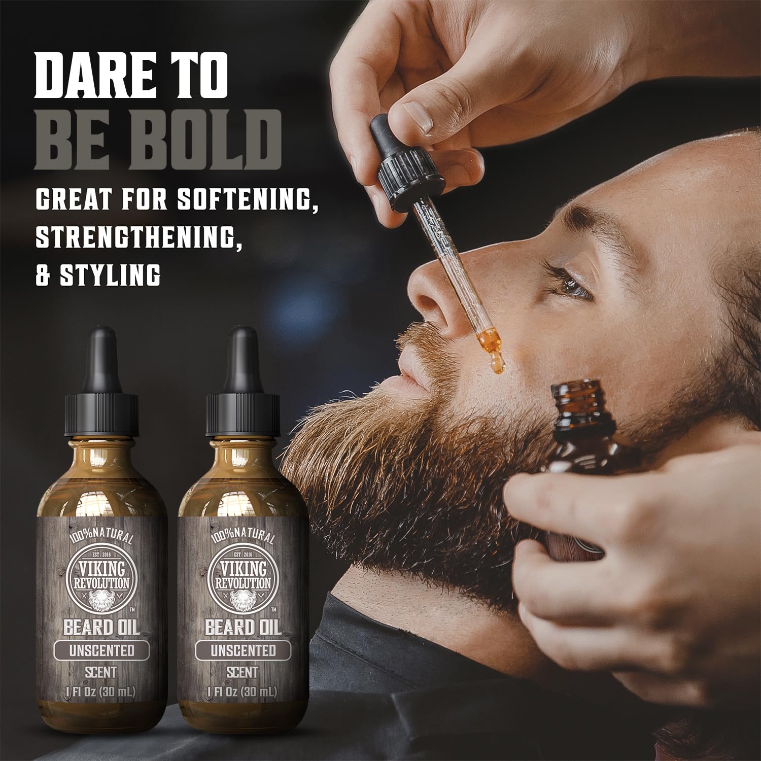 Viking Revolution Men'S Beard Oil With Argan And Jojoba Oils - Natural Softener And Conditioner, Strengthens And Moisturizes (Un