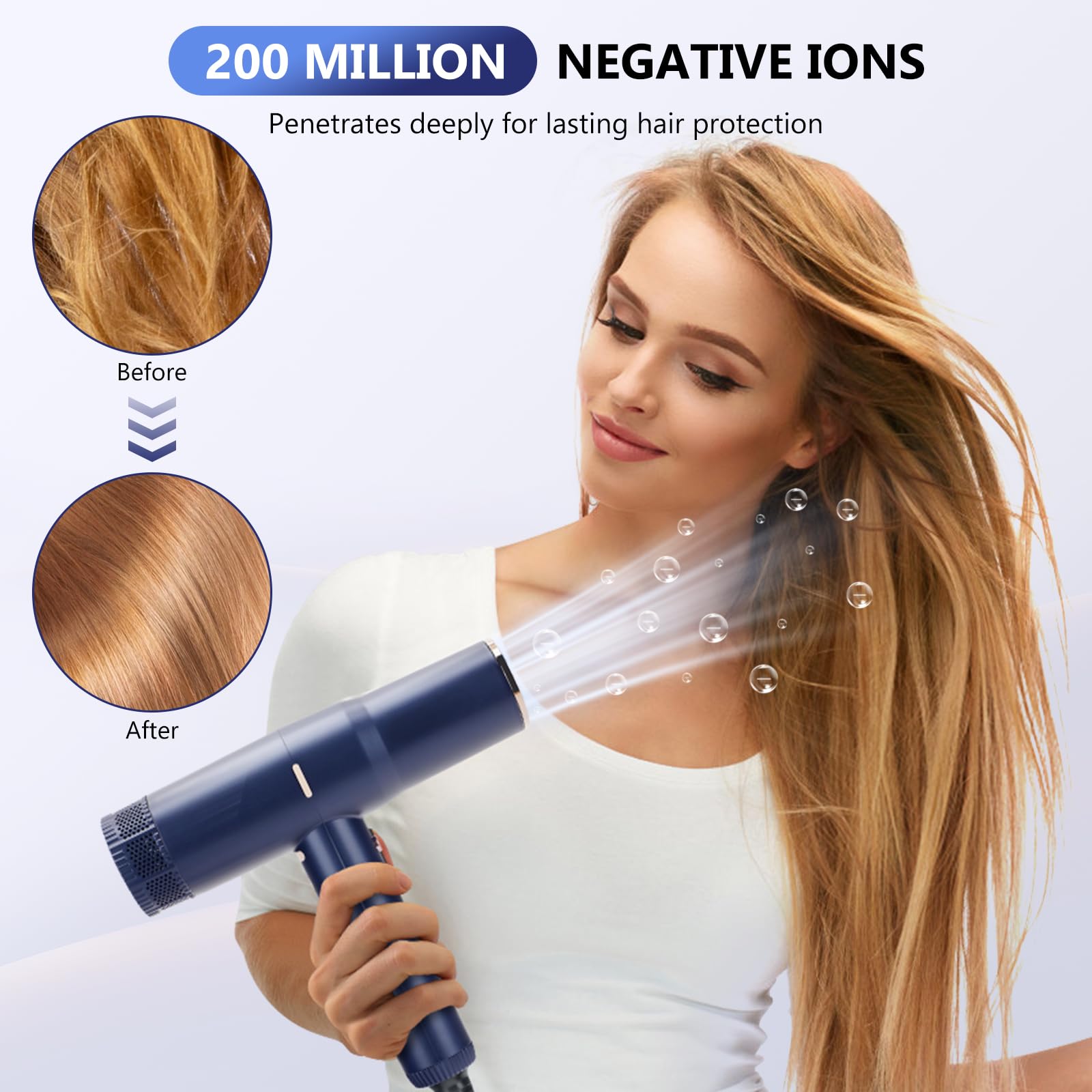 Hair Dryer, Ig Inglam Blow Dryer With Diffuser, 110, 000 Rpm High-Speed Brushless Motor For Fast Drying, Thermo-Control, Auto-Cl