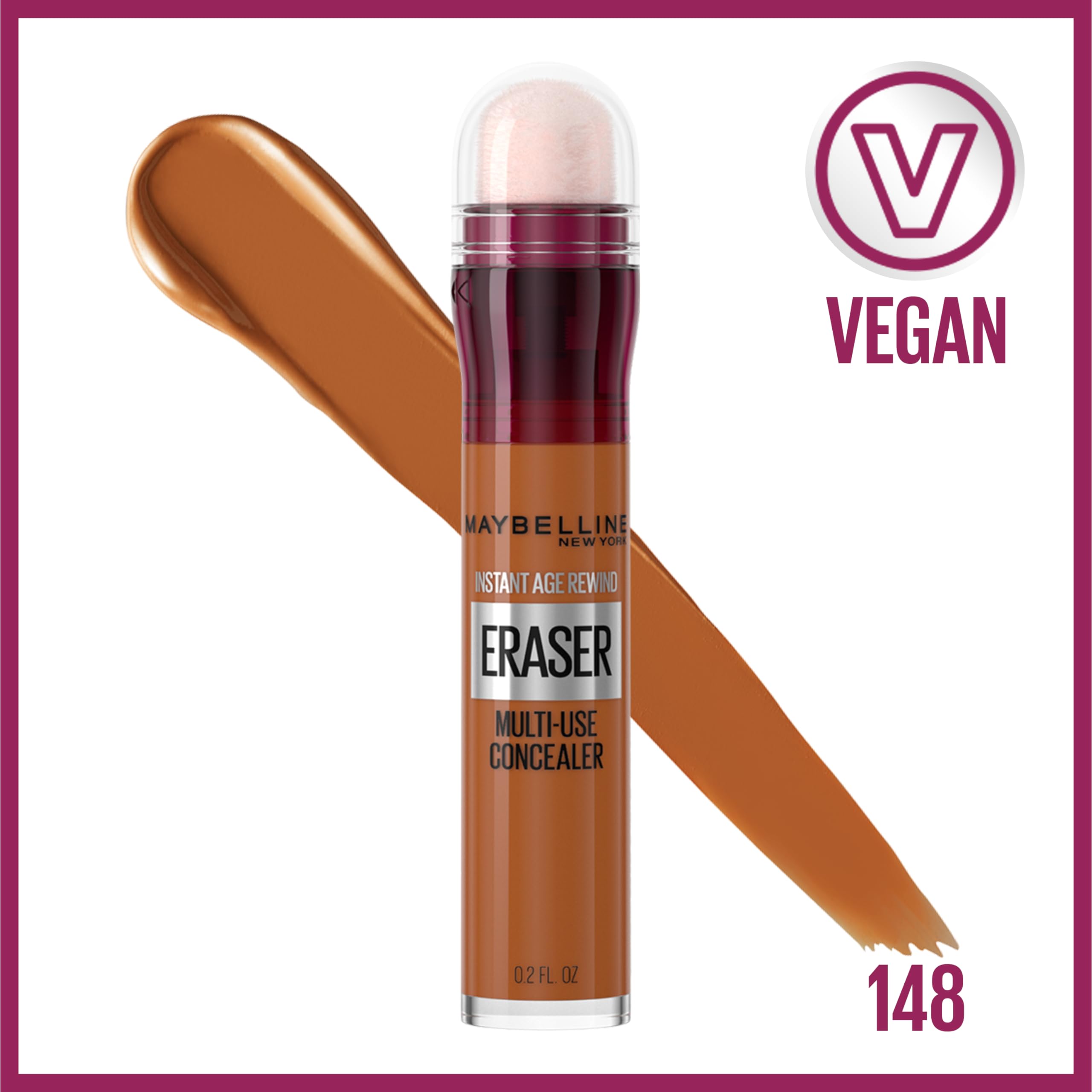 Maybelline Instant Age Rewind Eraser Concealer, 148 - 0.2 Fl Oz, Multi-Use for Dark Circles, Treatment & Coverage, Packaging May Vary