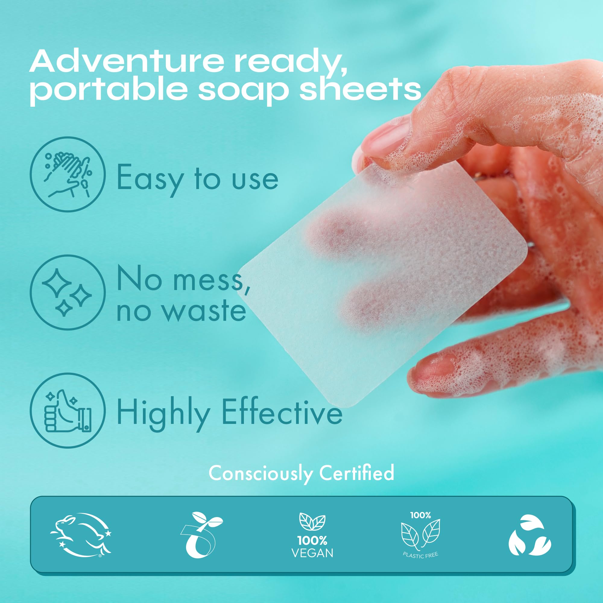 Fomin - Antibacterial Paper Soap Sheets For Hand Washing - (200 Sheets) Orange Portable Travel Soap Sheets, Dissolvable Camping