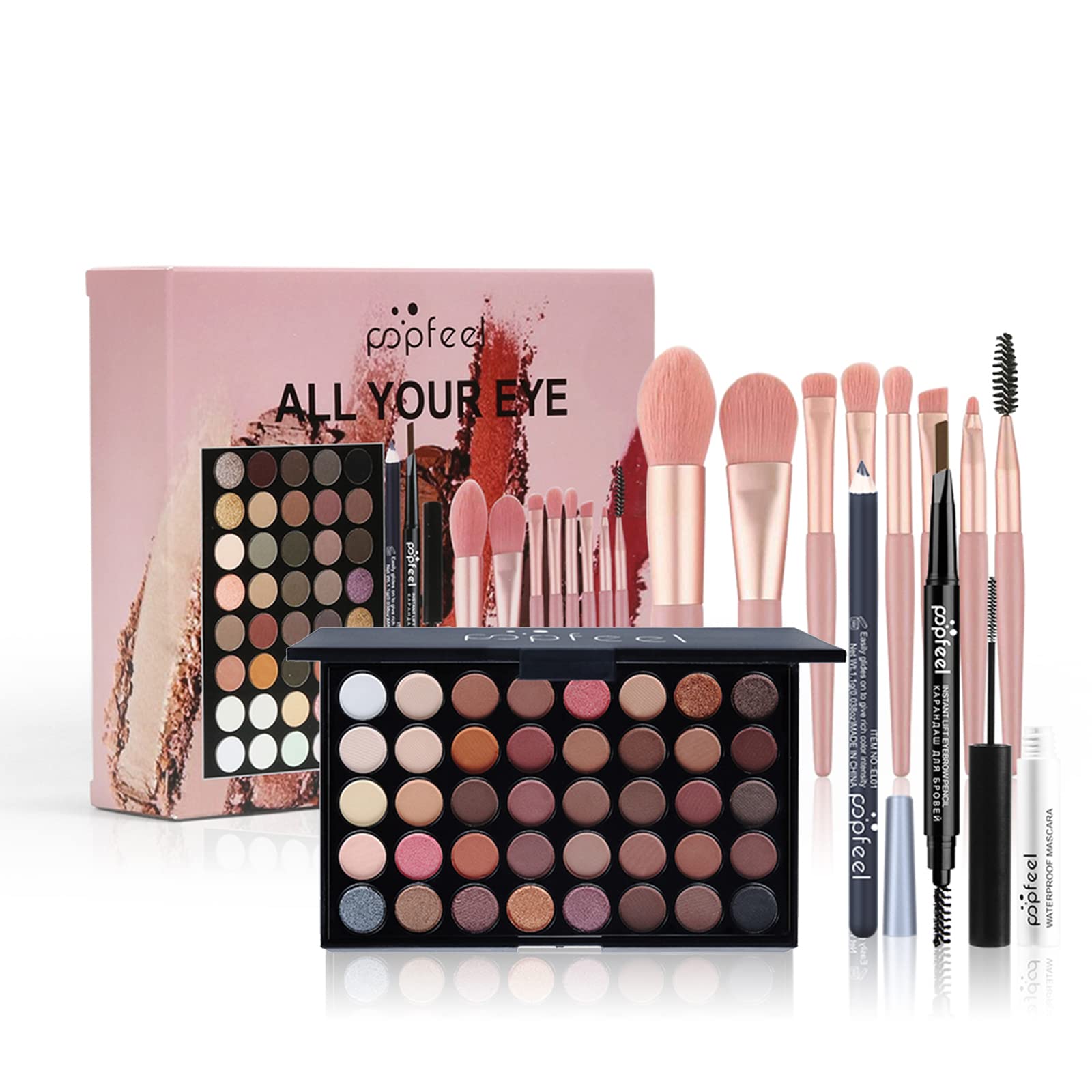 FantasyDay All in One Makeup Kit,40 Colors Eyeshadow Palette,Christmas Makeup Kit,Full Starter Cosmetics Set with Makeup Brushes