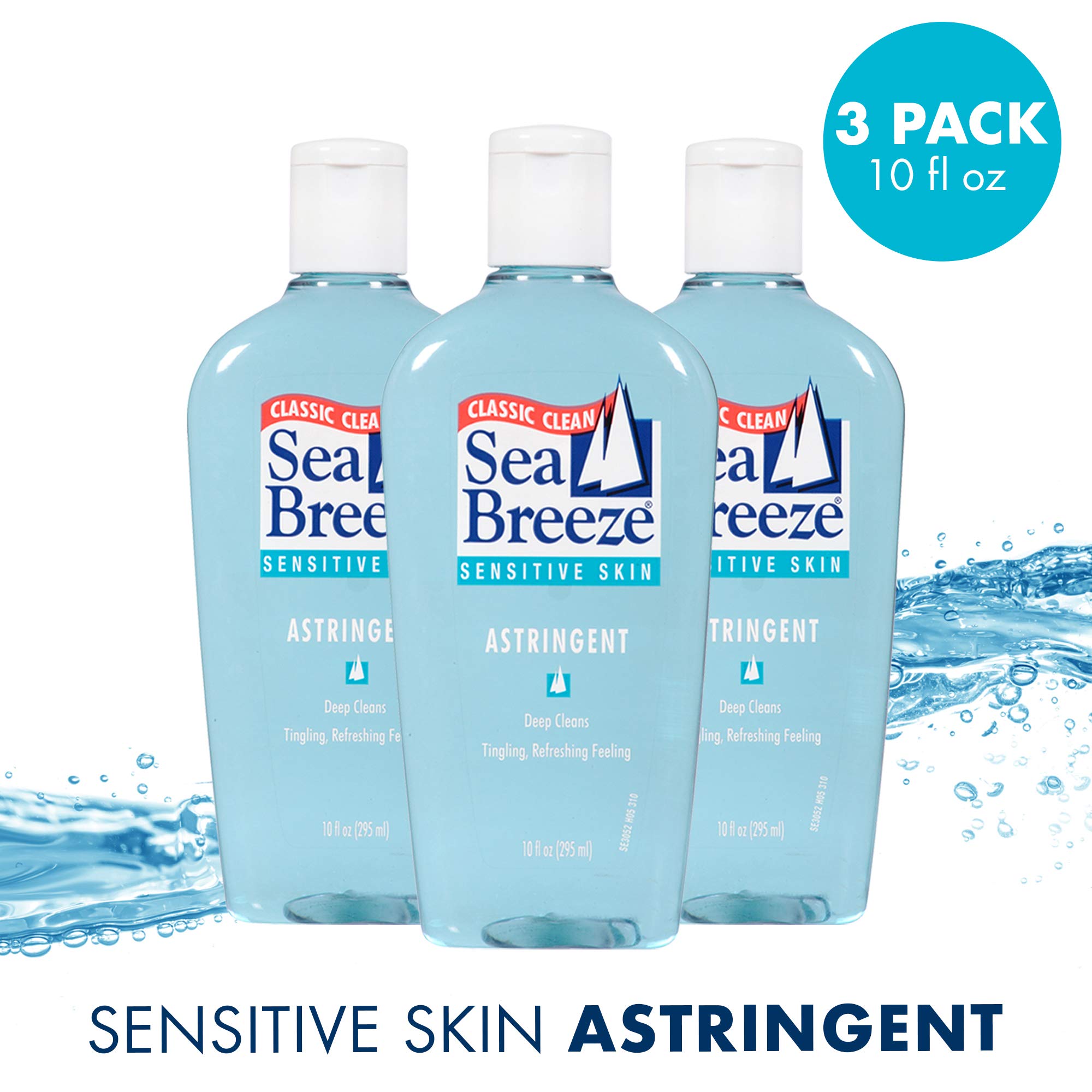 Seabreeze Deep Cleaning Facial Astringent For Sensitive Skin, 10 Fluid Ounce (Pack Of 3) (Se03052Wm)