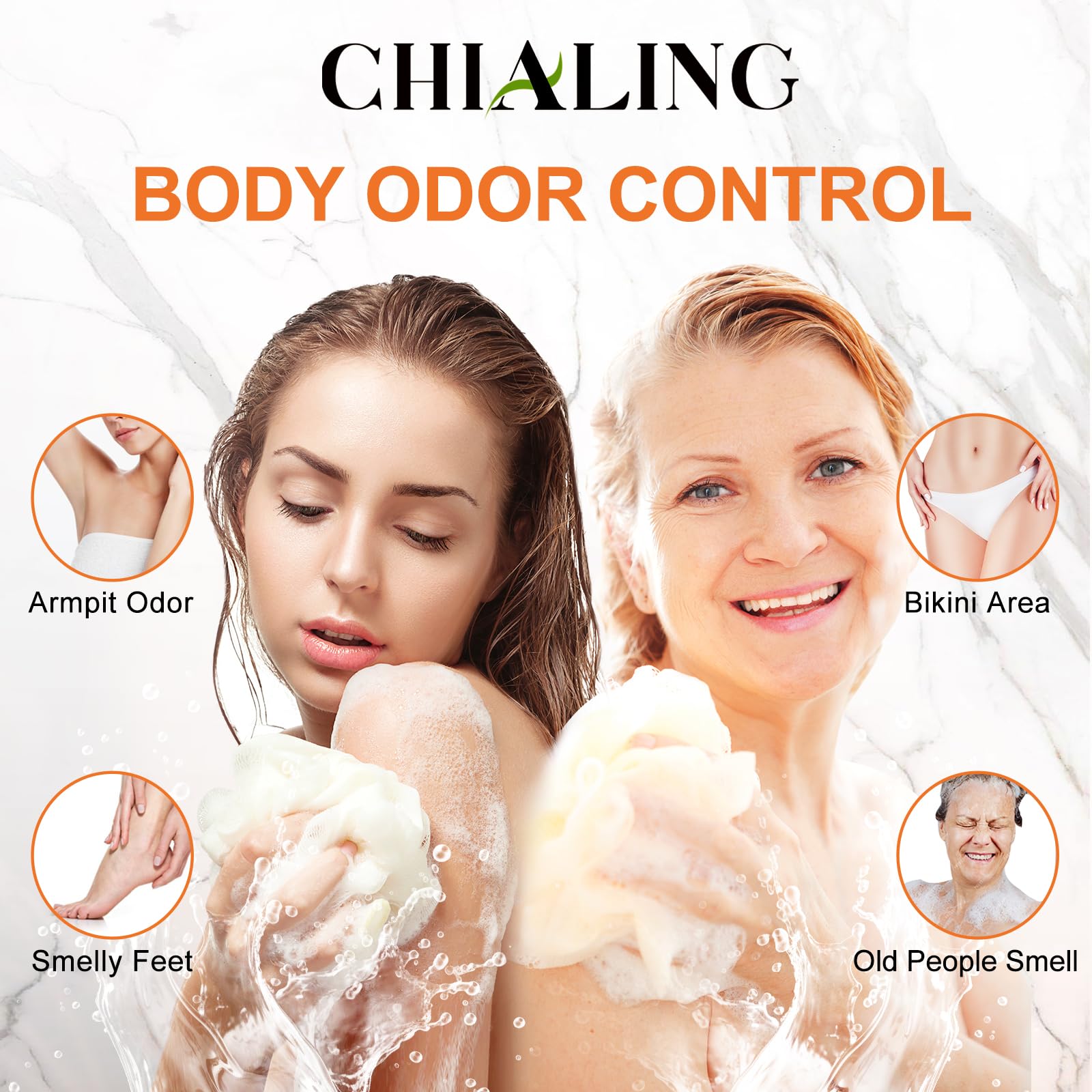 Chialing Persimmon Scented Body Soap - 16.9 Fl Oz for Body Odor Control, Nonenal Removal, Ideal for Men & Women, Contains Centella Asiatica