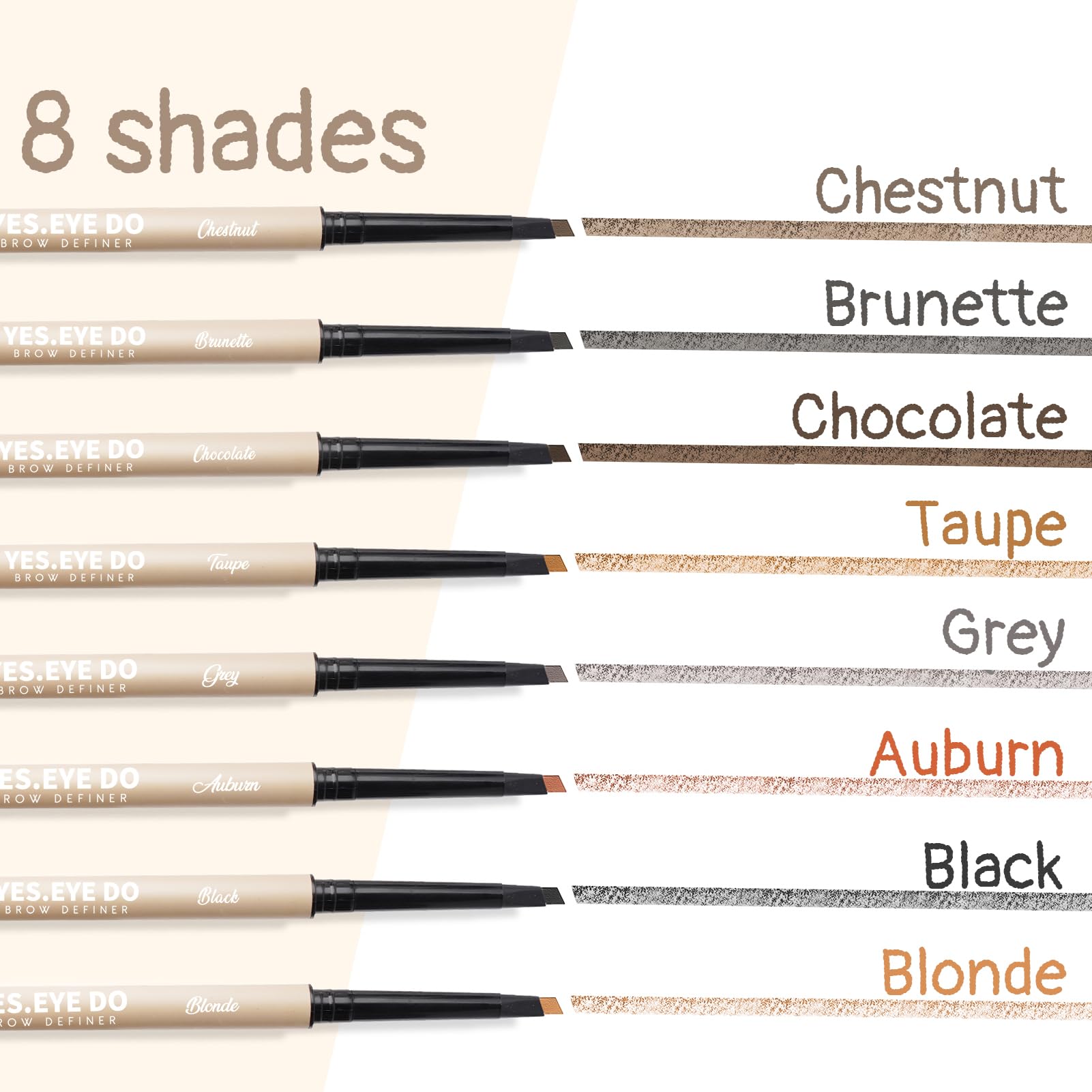 Eyebrow Filler Pencil Brown, Dual-Sided Eyebrow Microfilling Pen With Spoolie Brush, Automatic Long Lasting Eyebrow Pencil For W