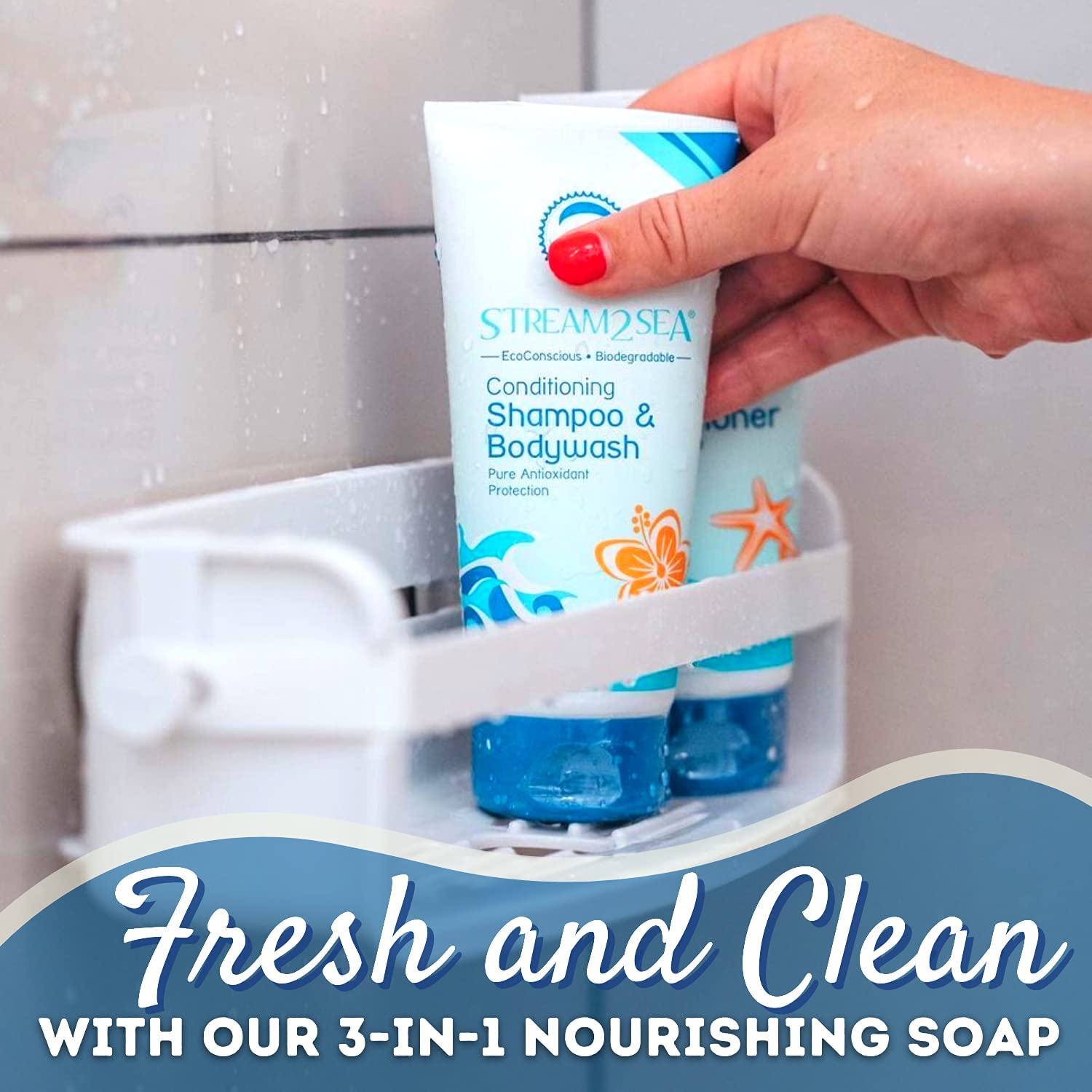 Stream 2 Sea 6 Pack Natural Travel Sized Toiletries, 1Oz Paraben Free Sample Size Shampoo, Conditioner, Lotion, Mineral Sunscree