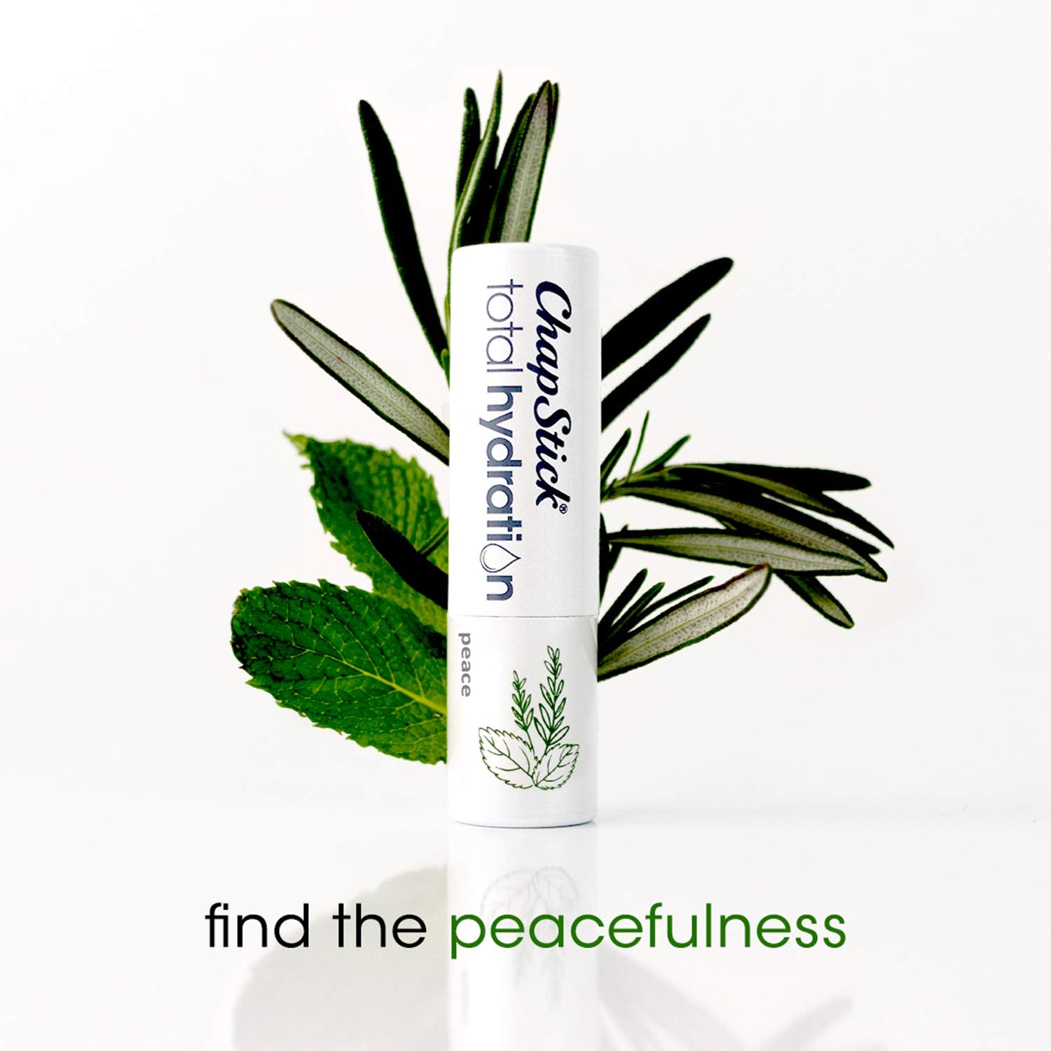 ChapStick Total Hydration Essential Oils Lip Balm, Rosemary + Peppermint, Non-Tinted, 0.12 Oz - Moisturizing Lip Care