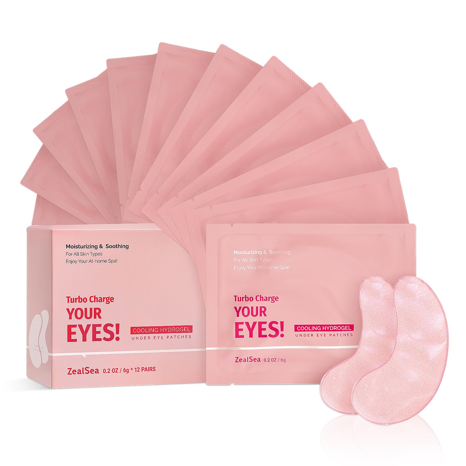 ZealSea 12 Pairs Under Eye Masks for Dark Circles and Puffy Eyes - Hydrating Eye Patches, Gel Eye Patches Eye Bags Treatment for