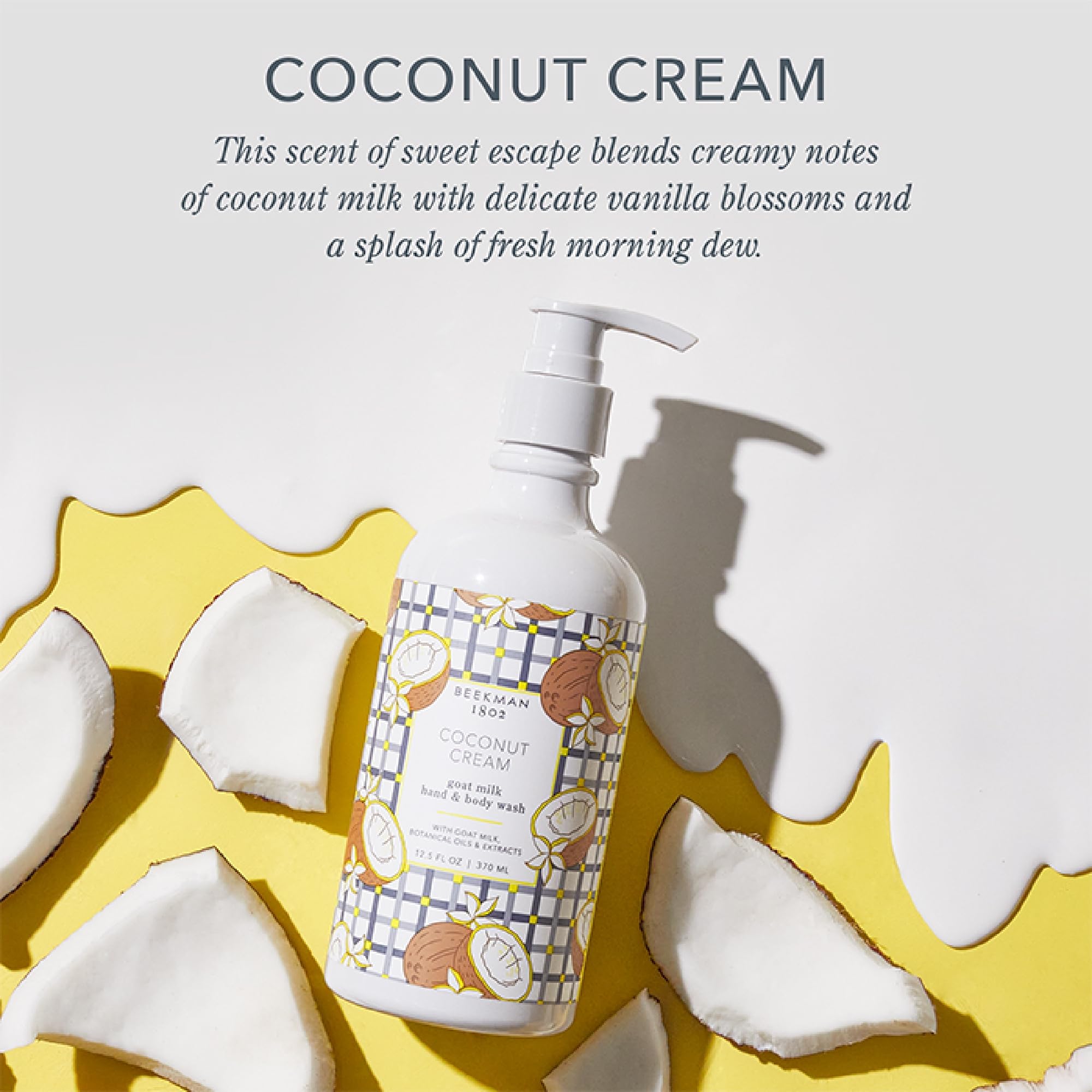 Beekman 1802 Goat Milk Hand Wash, Coconut Cream - Scented - 12.5 Fl Oz - Cleanses, Nourishes & Hydrates With Aloe Vera & Jojoba