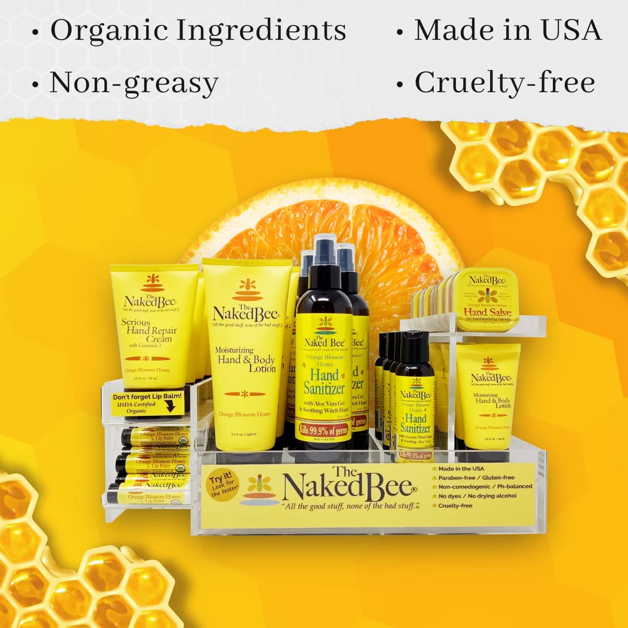 The Naked Bee Hand Cream (8Oz) Intensive Nourishing Cream For Smoother And Softer Hand - Unscented Deep Moisture And Repair For