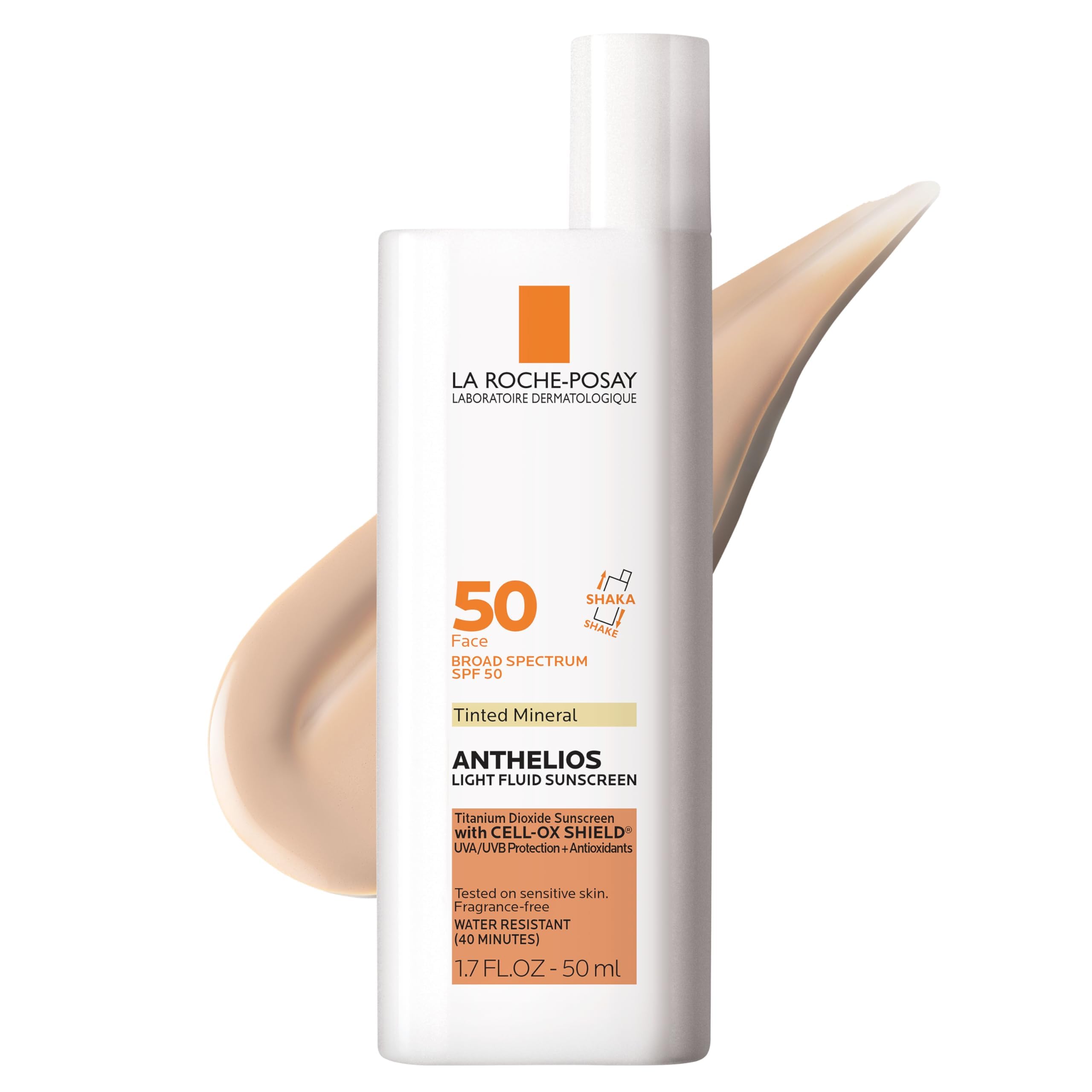 La Roche-Posay Anthelios Tinted Sunscreen Spf 50, Ultra-Light Fluid Broad Spectrum Spf 50, Face Sunscreen With Titanium Dioxide
