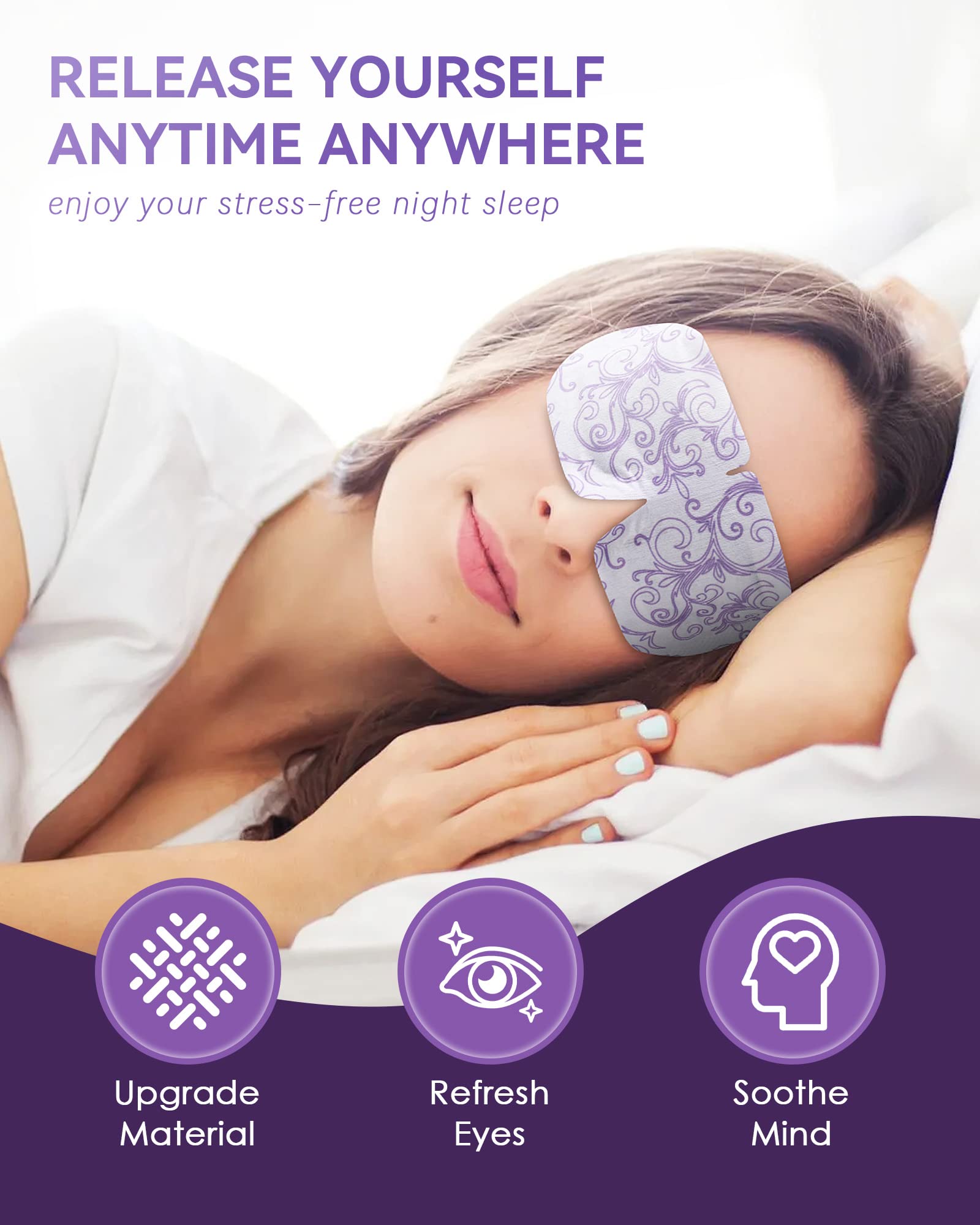 30 Packs Lavender Steam Eye Mask - Heated Eye Mask For Dark Circles And Puffiness Warm Eye Mask For Dry Eye Mask Relief Eye Fati