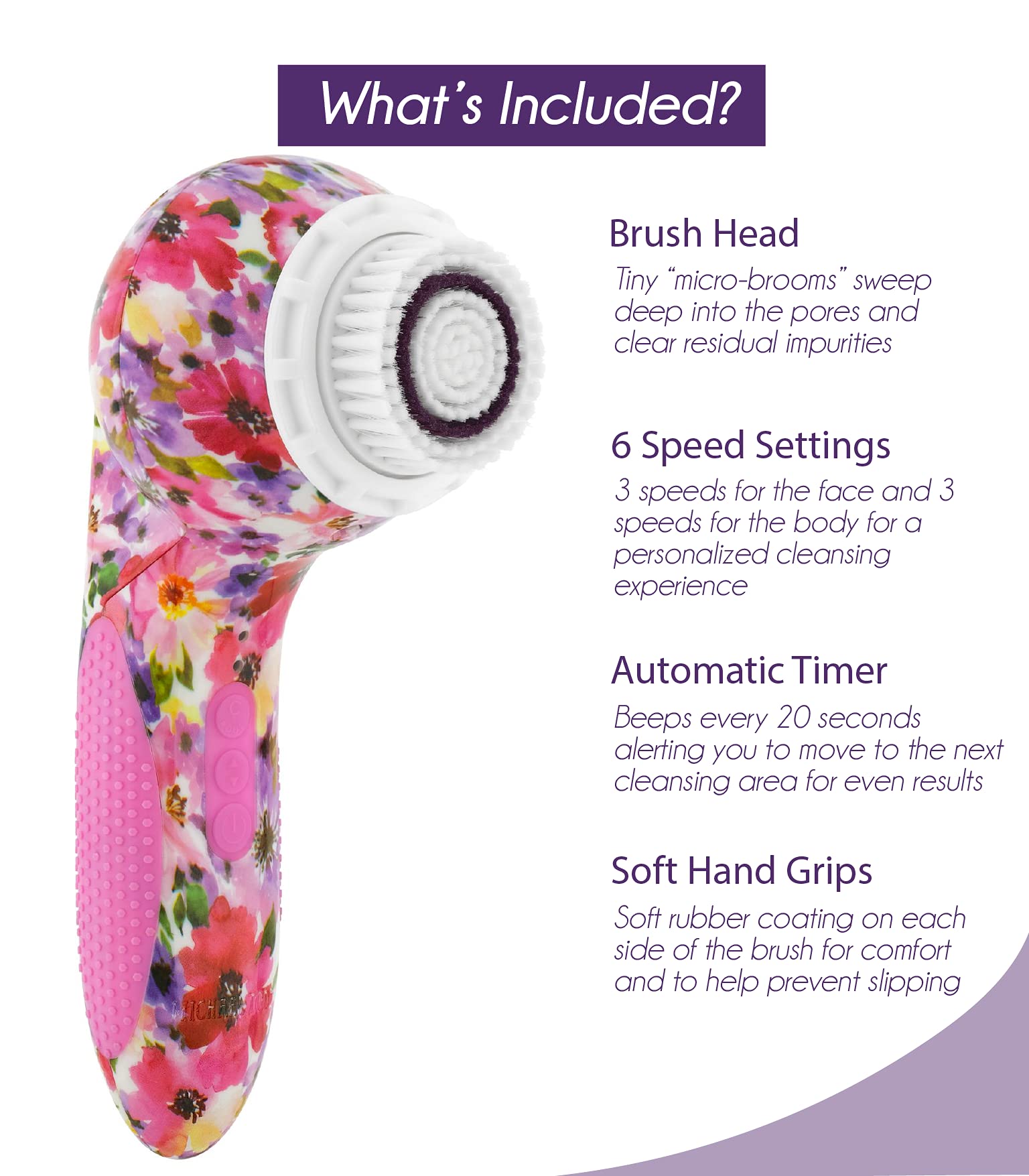 Michael Todd Beauty - Soniclear Elite - Facial Cleansing Brush System - 6-Speeds - Face Cleansing Brush & Exfoliating Body Scrub