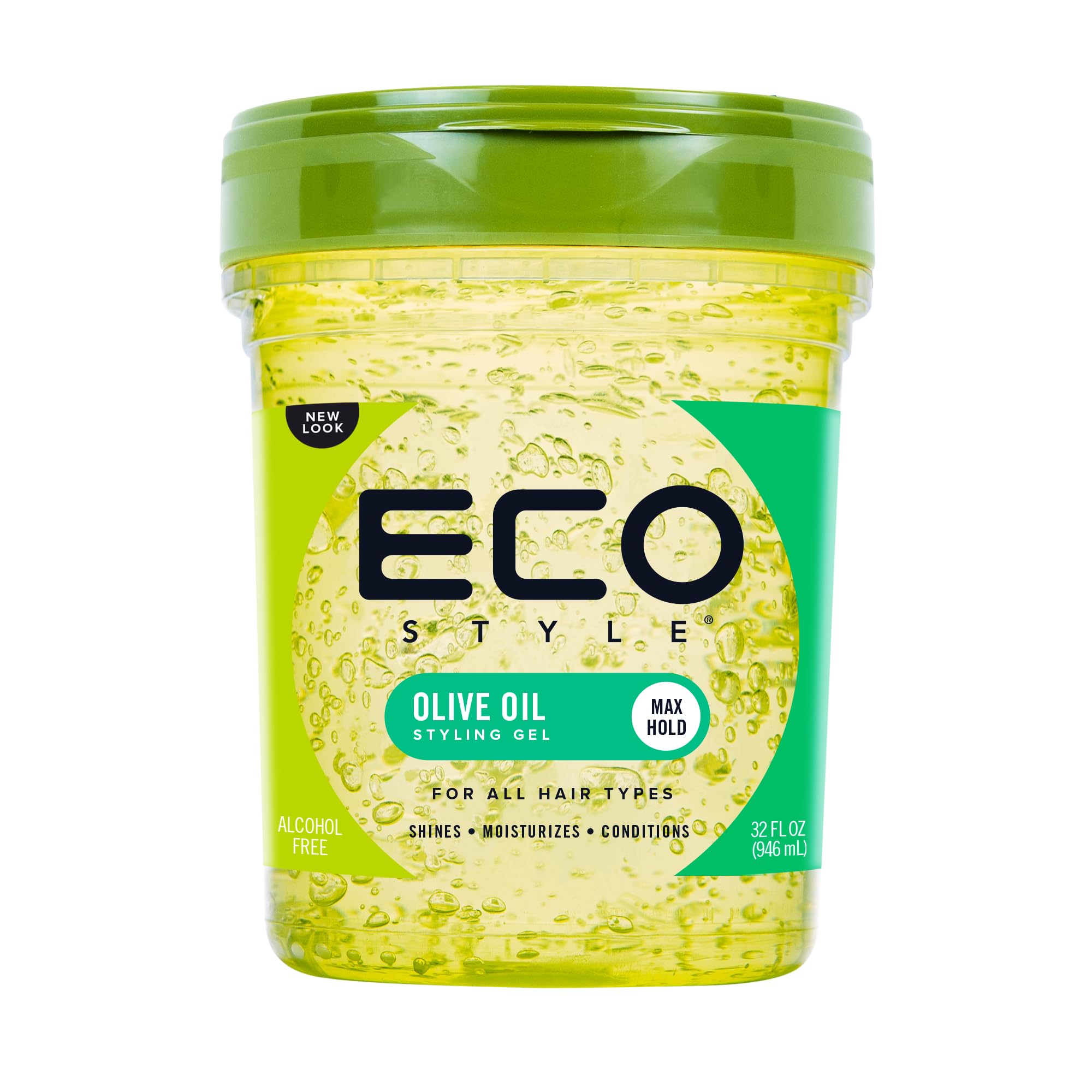 Ecoco Eco Style Gel Olive Oil - 100% Pure Olive Oil - Adds Shine And Tames Split Ends - Weightless Style - Nourishes And Repairs
