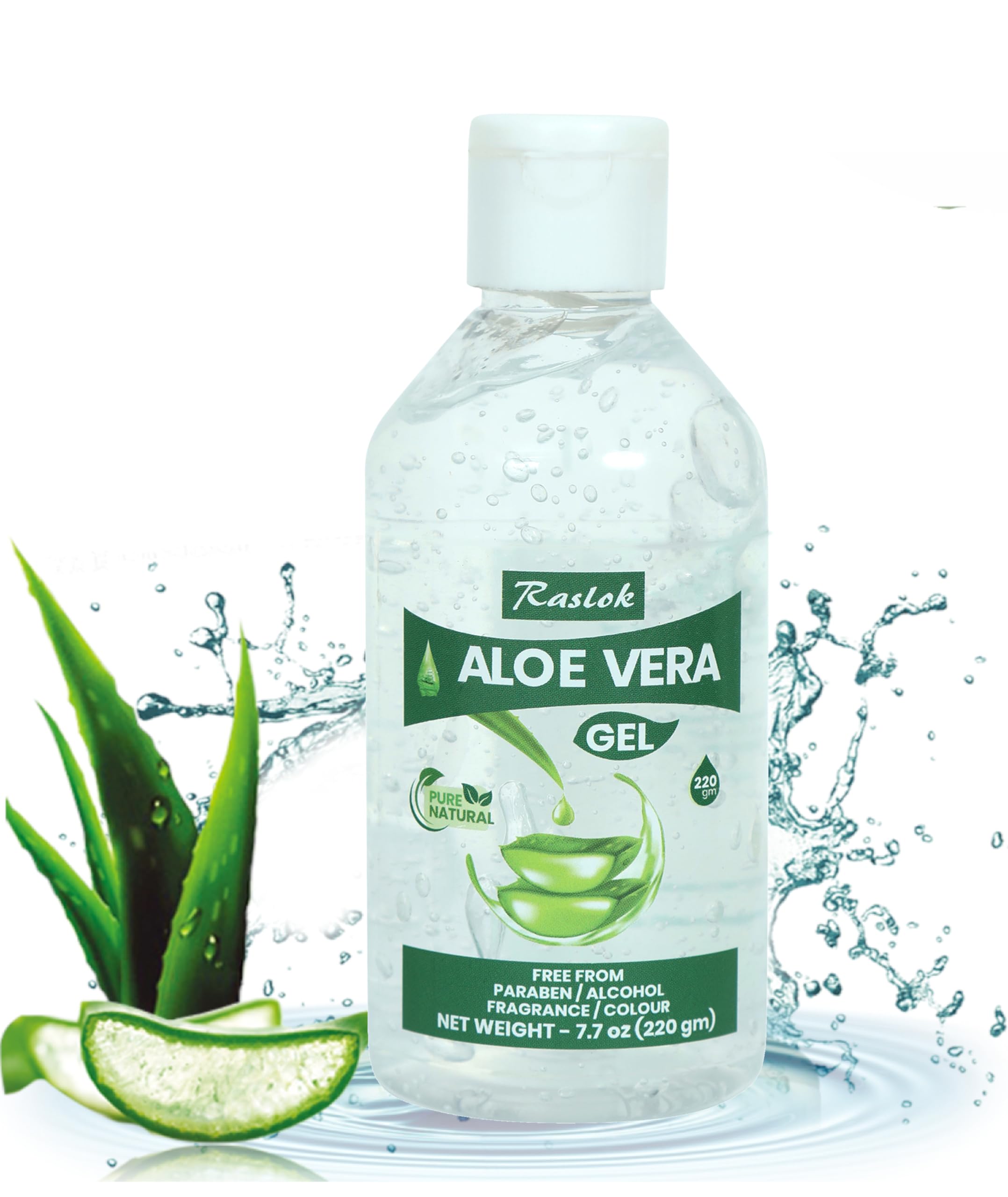 Raslok Aloe Vera Gel | 100% Pure Natural Aloe Gel For Moisturizing Face Skin & Hair Care,Durable Moisturizing Hydrating Soothing