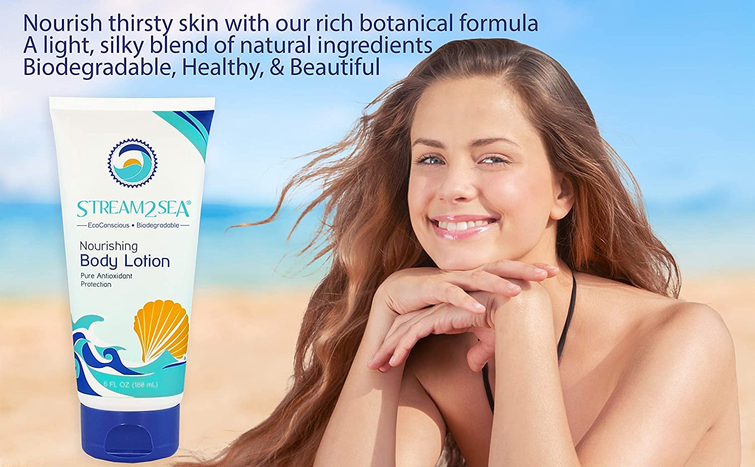Stream 2 Sea 6 Pack Natural Travel Sized Toiletries, 1Oz Paraben Free Sample Size Shampoo, Conditioner, Lotion, Mineral Sunscree