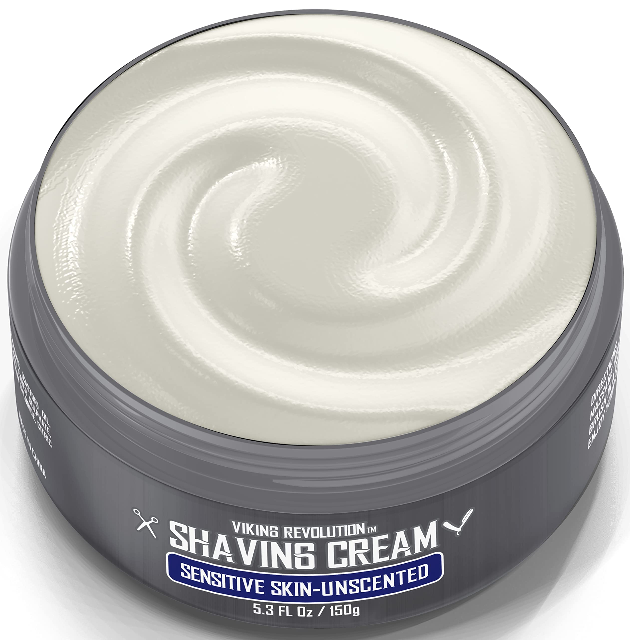 Luxury Shaving Cream For Sensitive Skin- Unscented - Soft, Smooth & Silky Shaving Soap - Rich Lather For The Smoothest Shave - 5