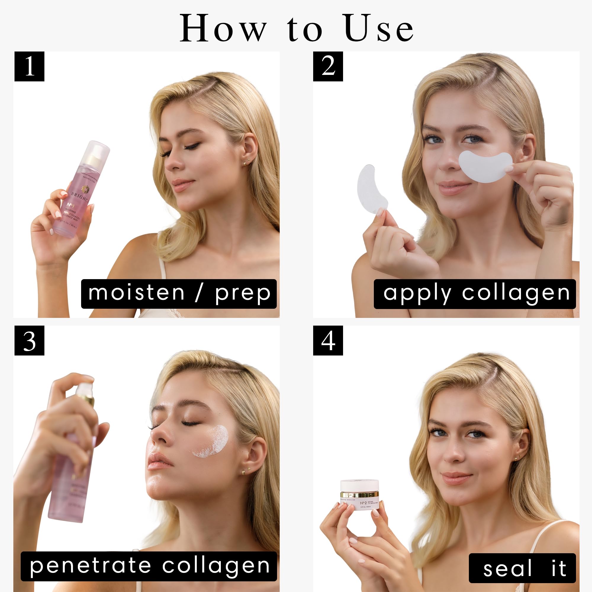 Brighca Melting Collagen Film Refill Pack (8 Pouches) - Part Of Brighcas Melting Collagen Set | Anti-Aging Collagen Skincare Rou