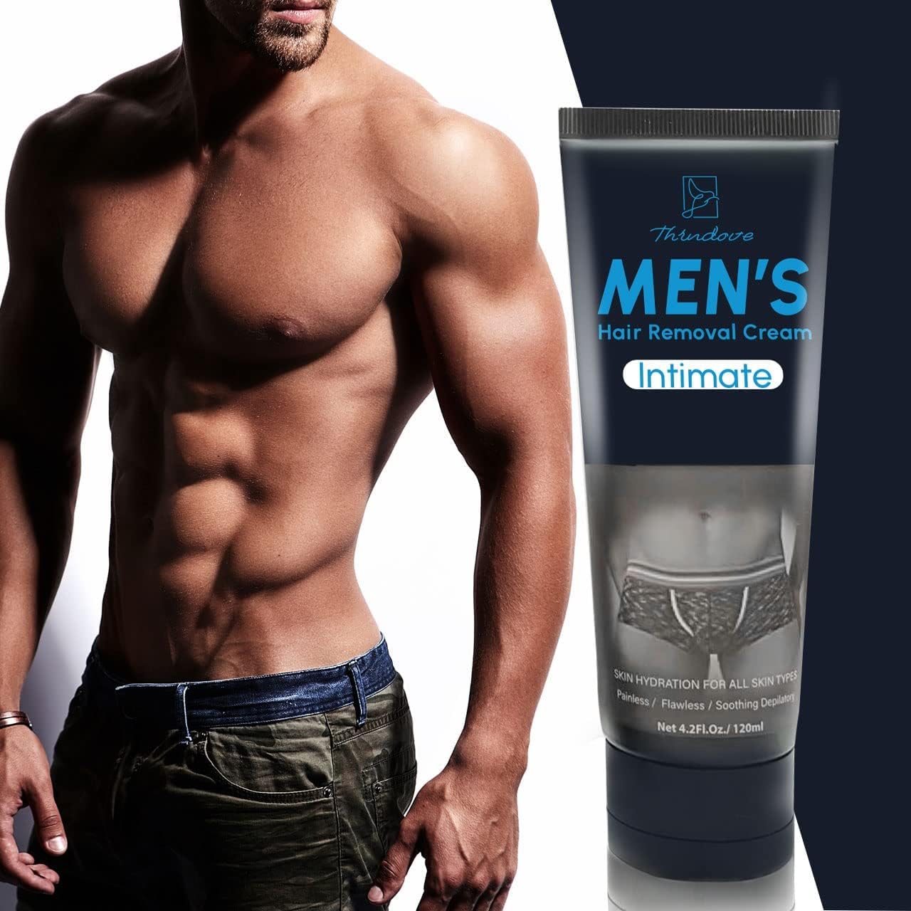 Intimate/Private Hair Removal Cream For Men, For Unwanted Male Hair In Private Area, Effective & Painless Depilatory Cream, Suit