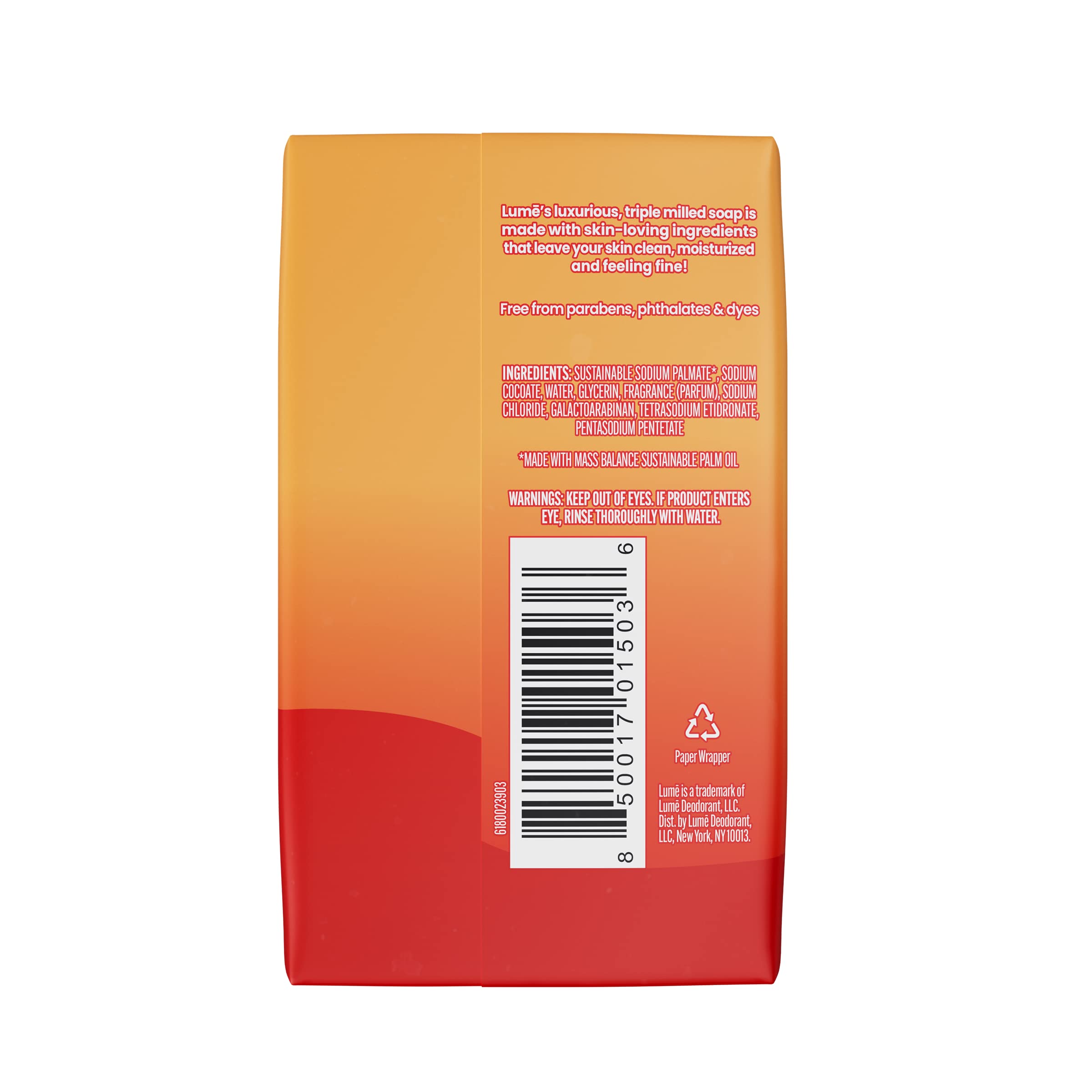 Lume Triple Milled Soap - Rich Moisture & Gentle Cleansing - Paraben Free, Phthalate Free, Skin Safe - 5 Ounce (Pack Of 4) (Clea