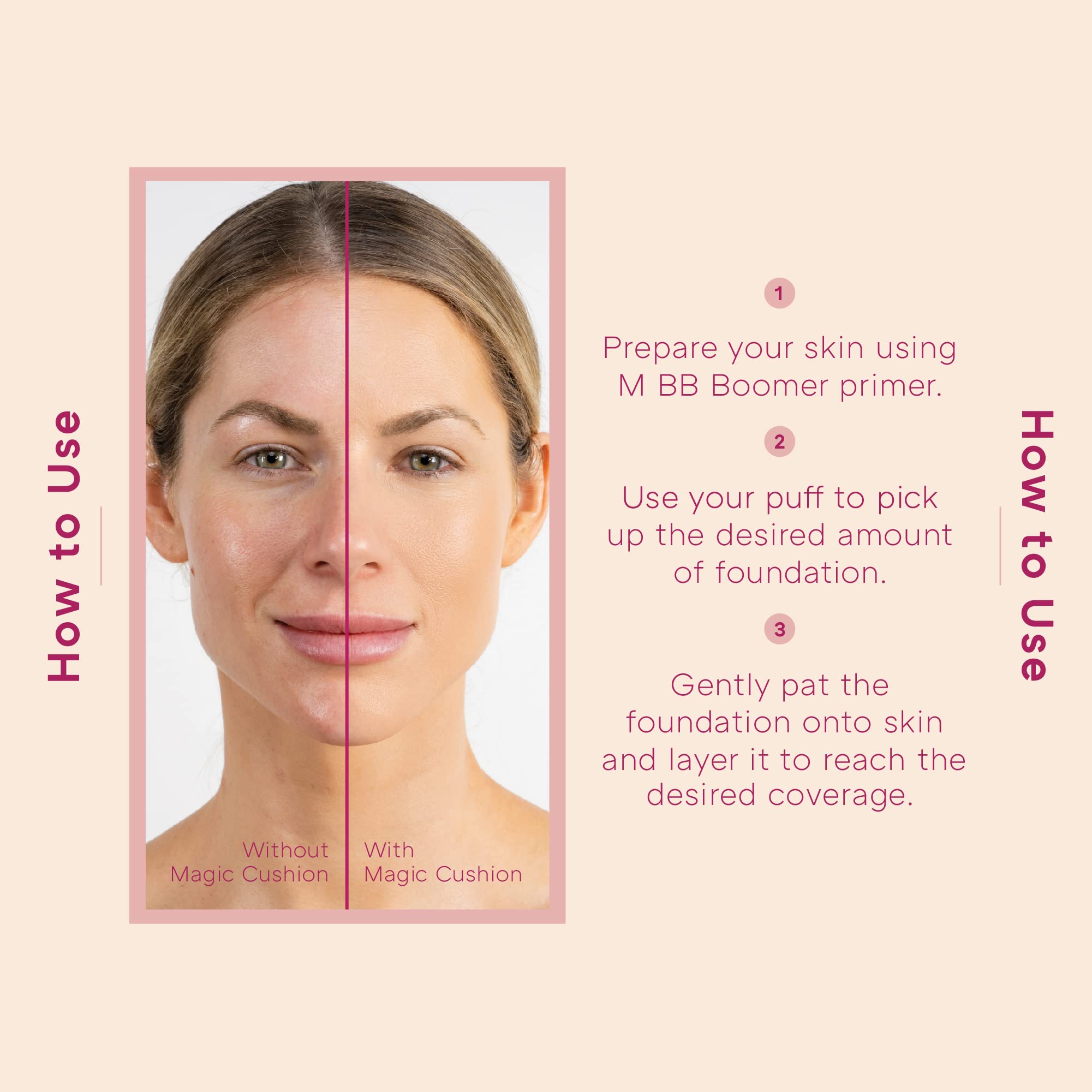 Missha Magic Cushion Moist Up No. 21 Light Beige For Bright Skin, Hydrating 3-In-1 Moisture Korean Cushion Foundation, Long-Last