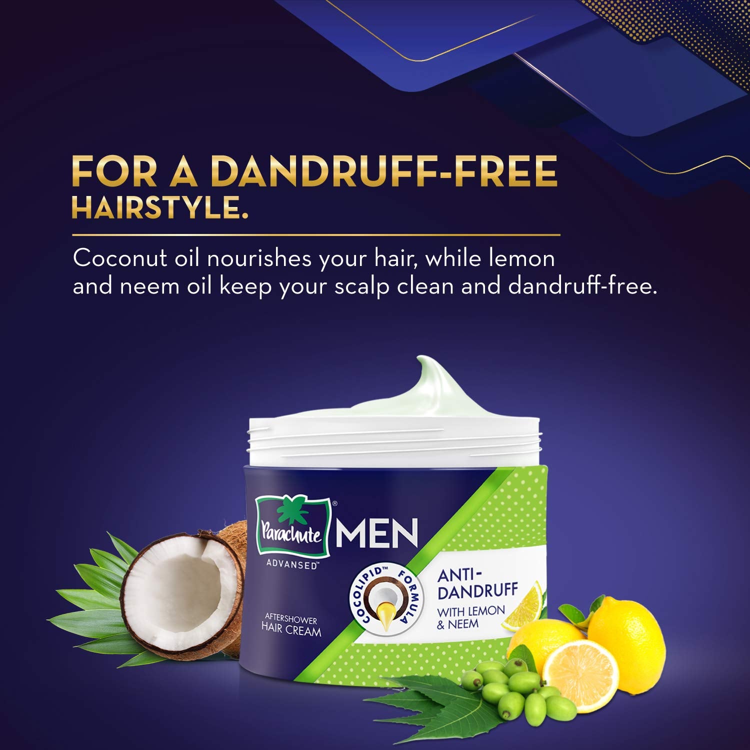 Parachute Advansed Hair Cream For Men, 100Ml |Anti Dandruff |Hair Cream After Shower |Non Sticky Oil Replacement Hair Cream