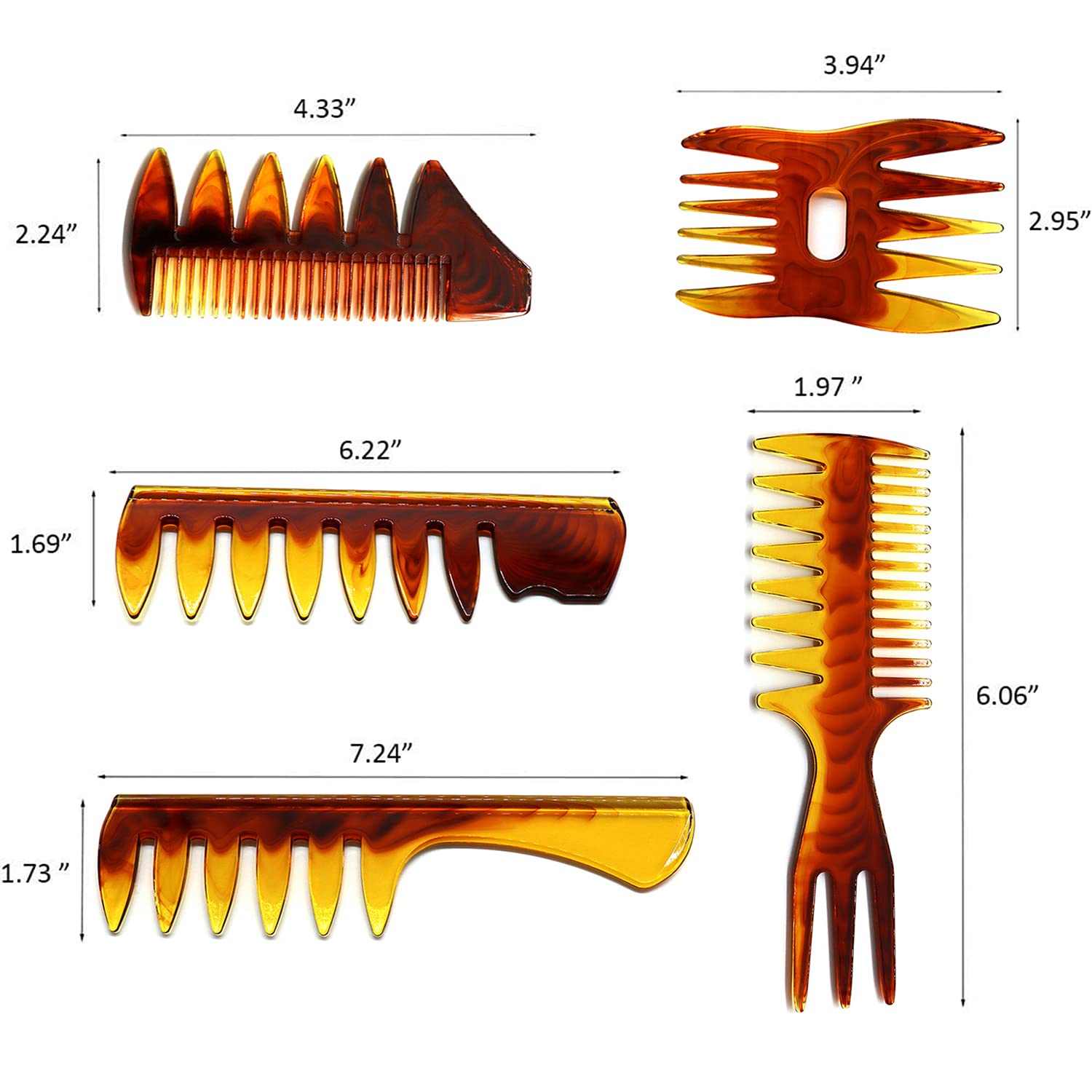Styling Hair Comb Set Salon Barber Hairstylist Texture Comb 5 Pack Professional Hair Brush Retro Hairdressing Hair Care Style Ac