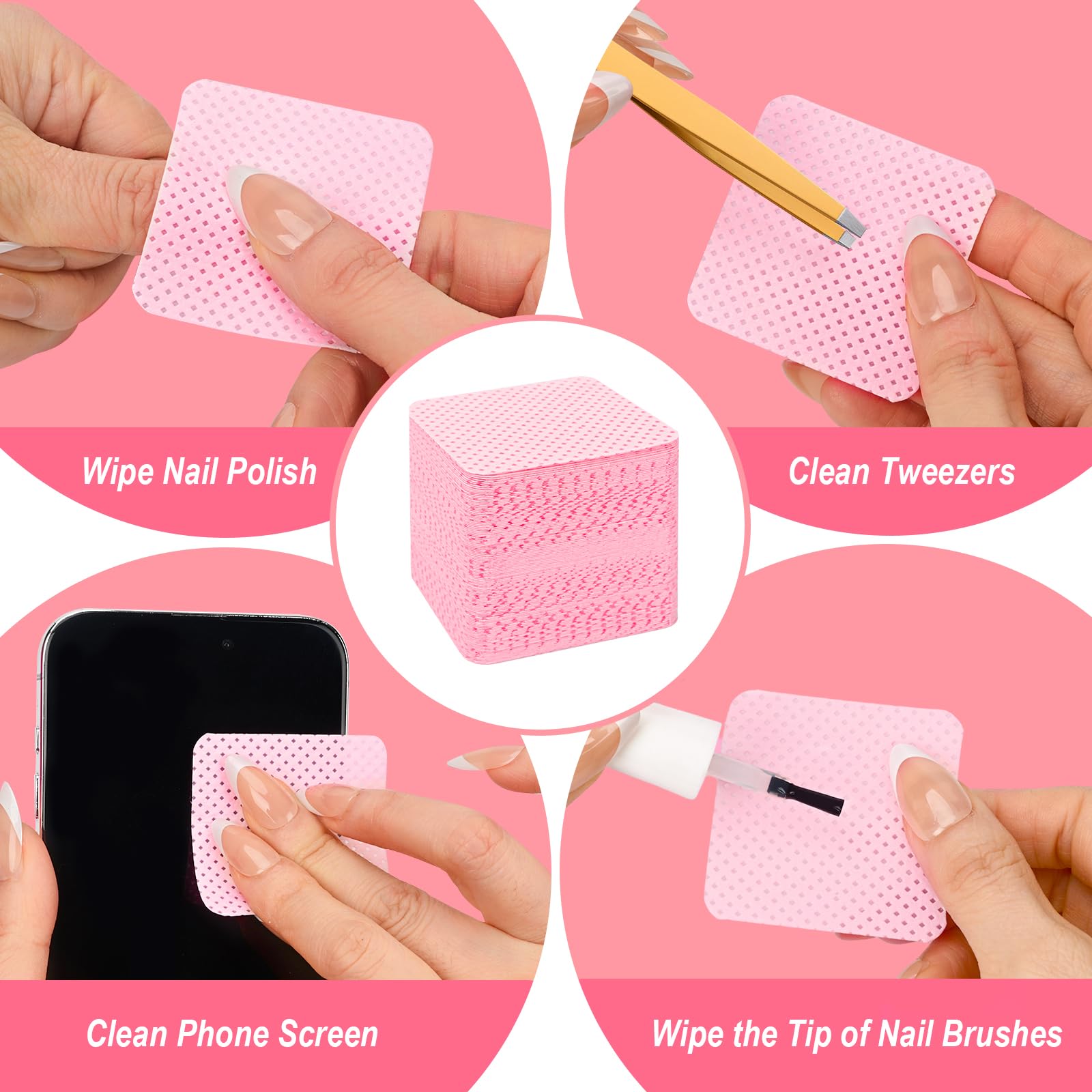 Lint Free Nail Wipes, 540Pcs Nail Supplies Nail Polish Remover Wipes, Super Absorbent Soft Nail Wipes For Fingernail Polish Remo