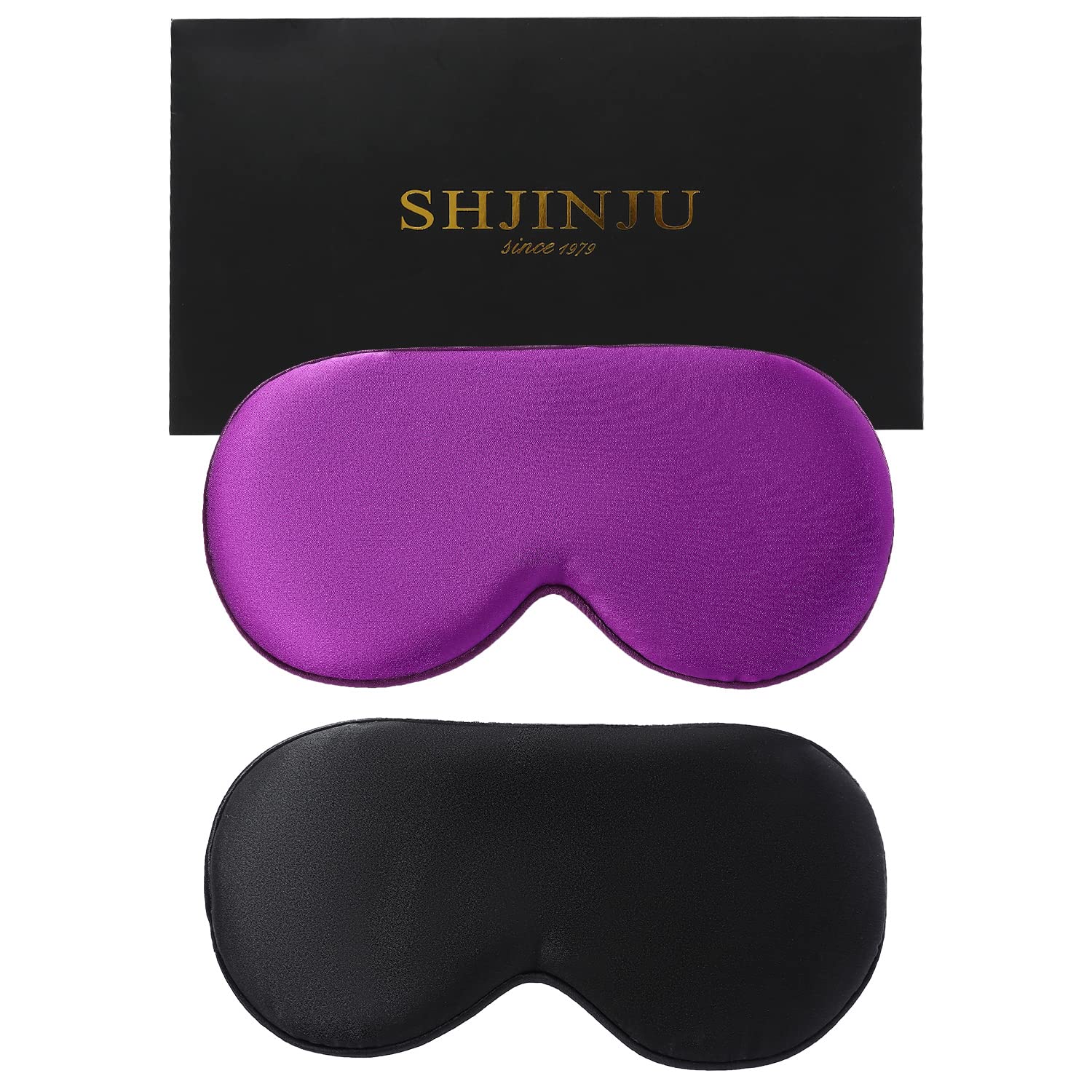 2-Pack 100% Real Natural Silk Eye Mask, Silk Sleeping Mask, Shade Puffy Eye Gift with Adjustable Straps, Sleep Eye Mask, SHJINJU