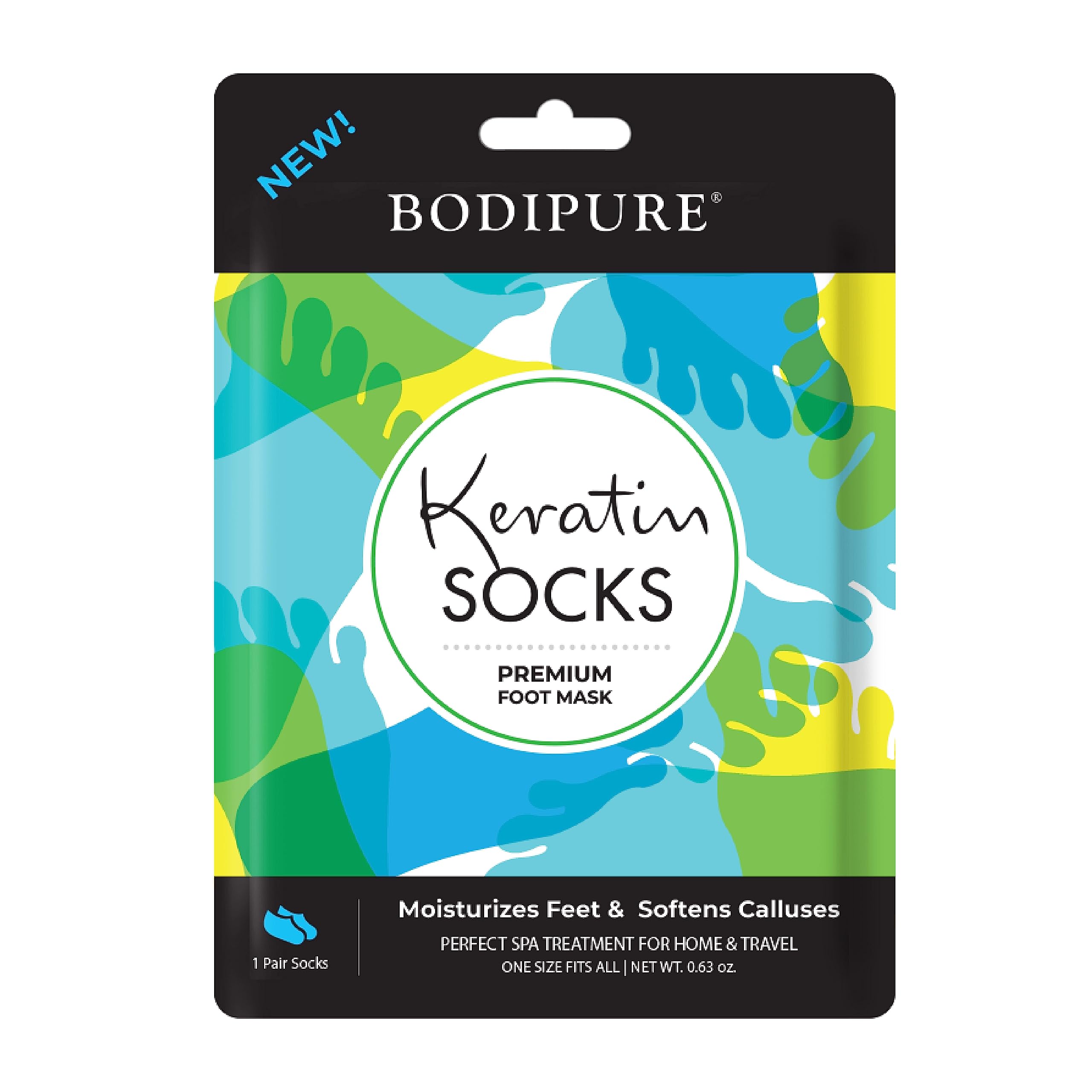 Bodipure Premium Foot Mask Keratin Socks | At Home Spa Moisturizer Socks for Dry Cracked Feet, Callus & Heel Softening | Easy-to