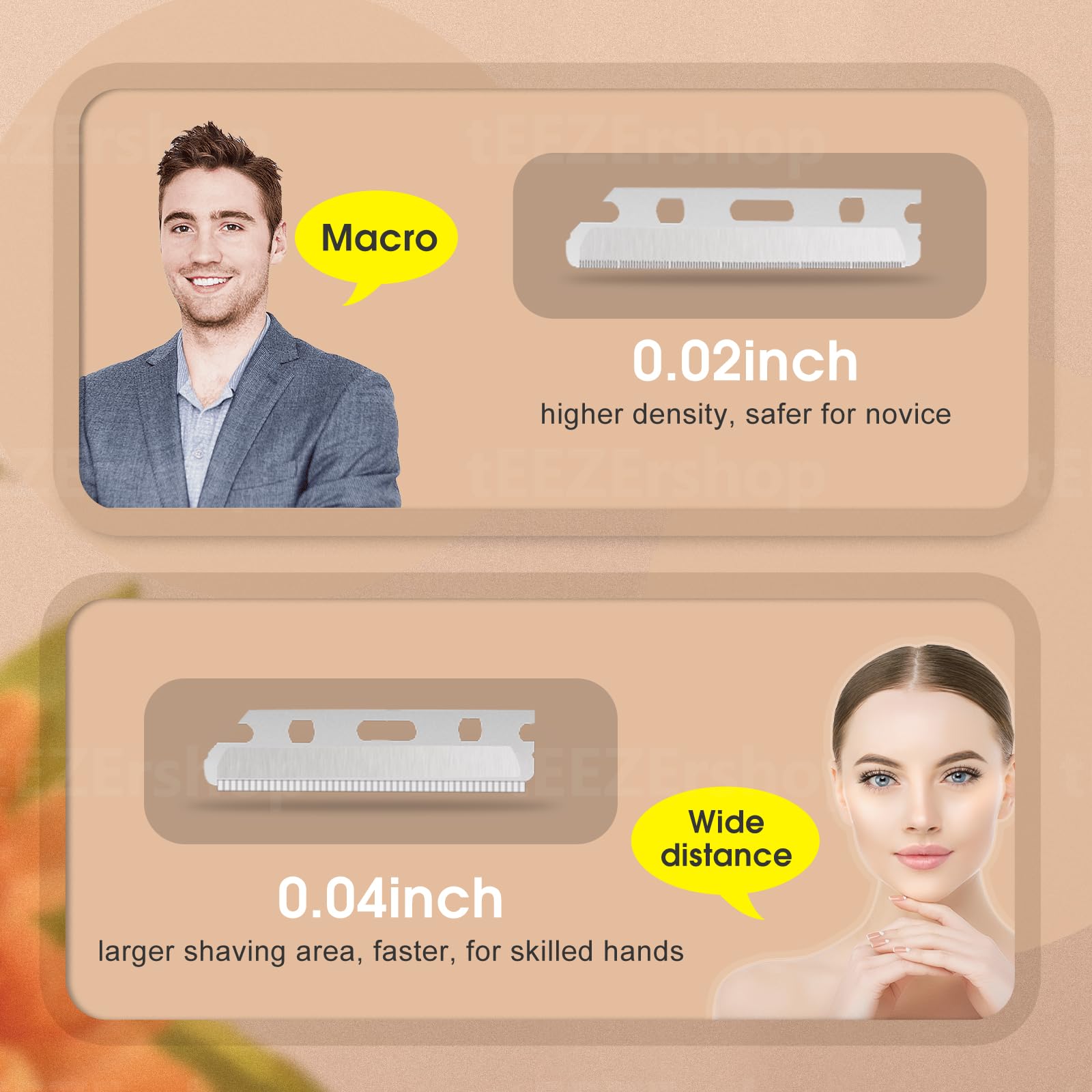Teezershop Dermaplane Razor For Women Face With 20Pcs Blades,Professional Facial Razors For Peach Fuzz And Eyebrow Hair Removal,