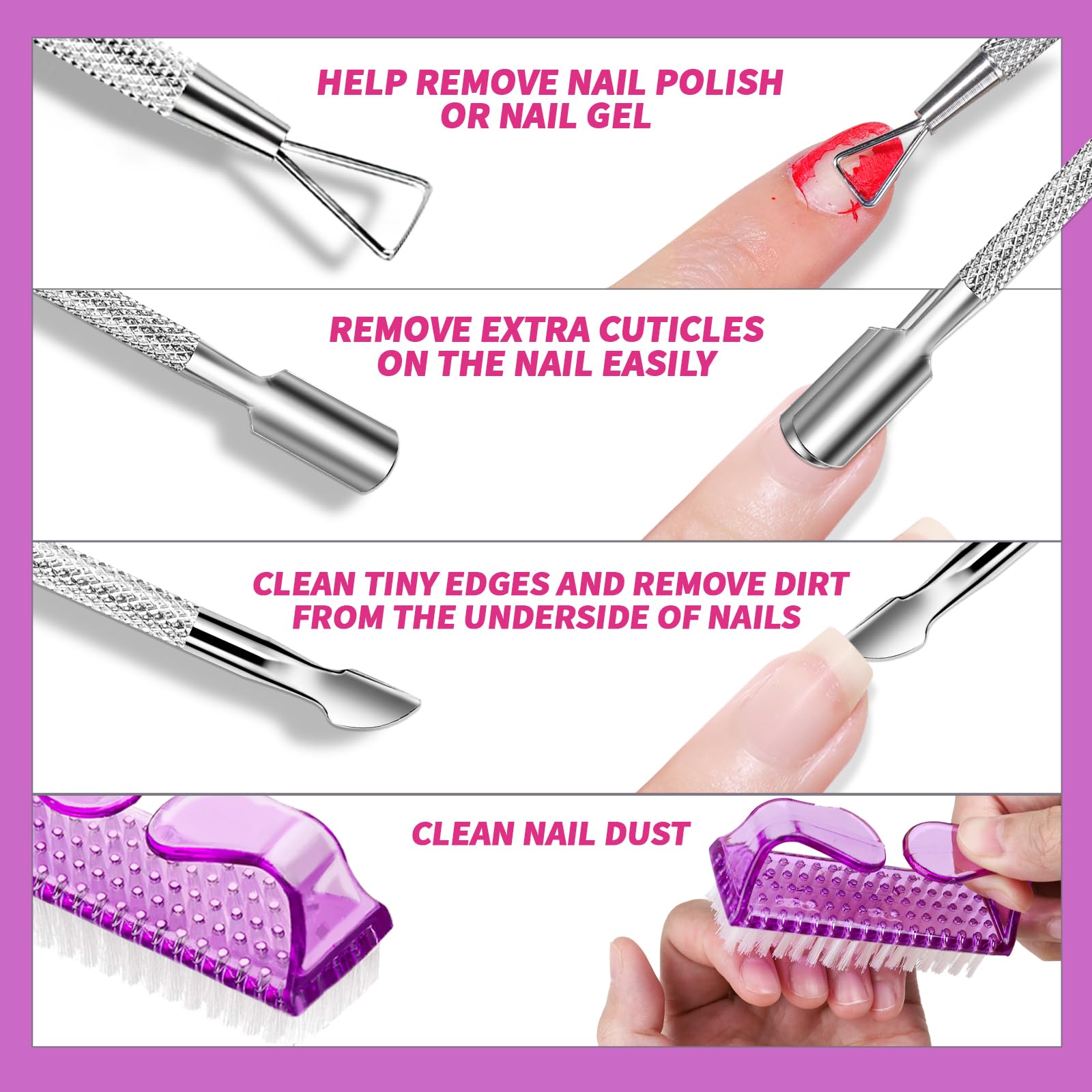 Fandamei Nail Polish Gel Remover Tools Kit, 10 Pcs Purple Nail Clips, 100Ml Nail Polish Remover Bottle, 500 Pcs Remover Cotton P